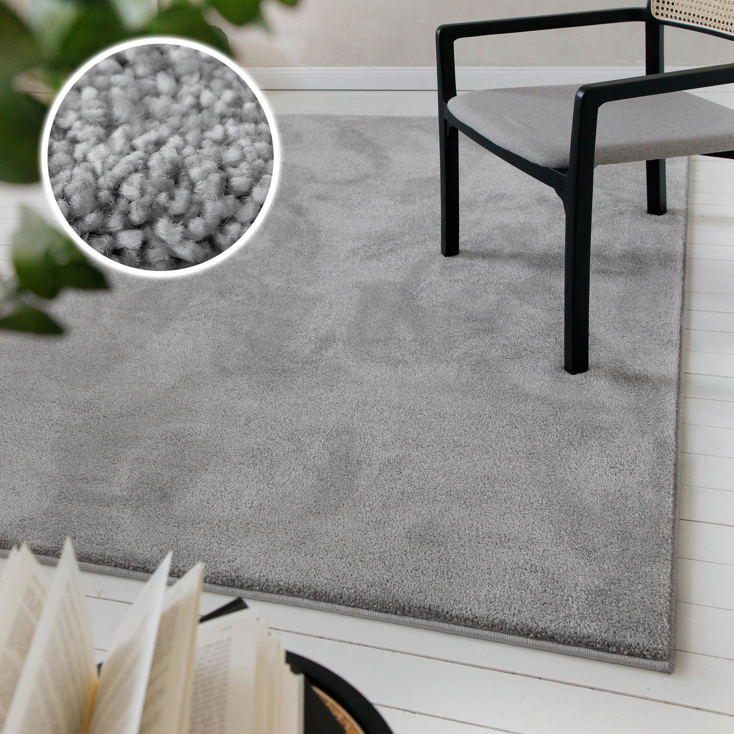 OTTO home "Lisbea" rechteckig 17 mm Höhe moderner dichter weicher Kurzflorteppich, Wohnzimmer, Schlafzimmer