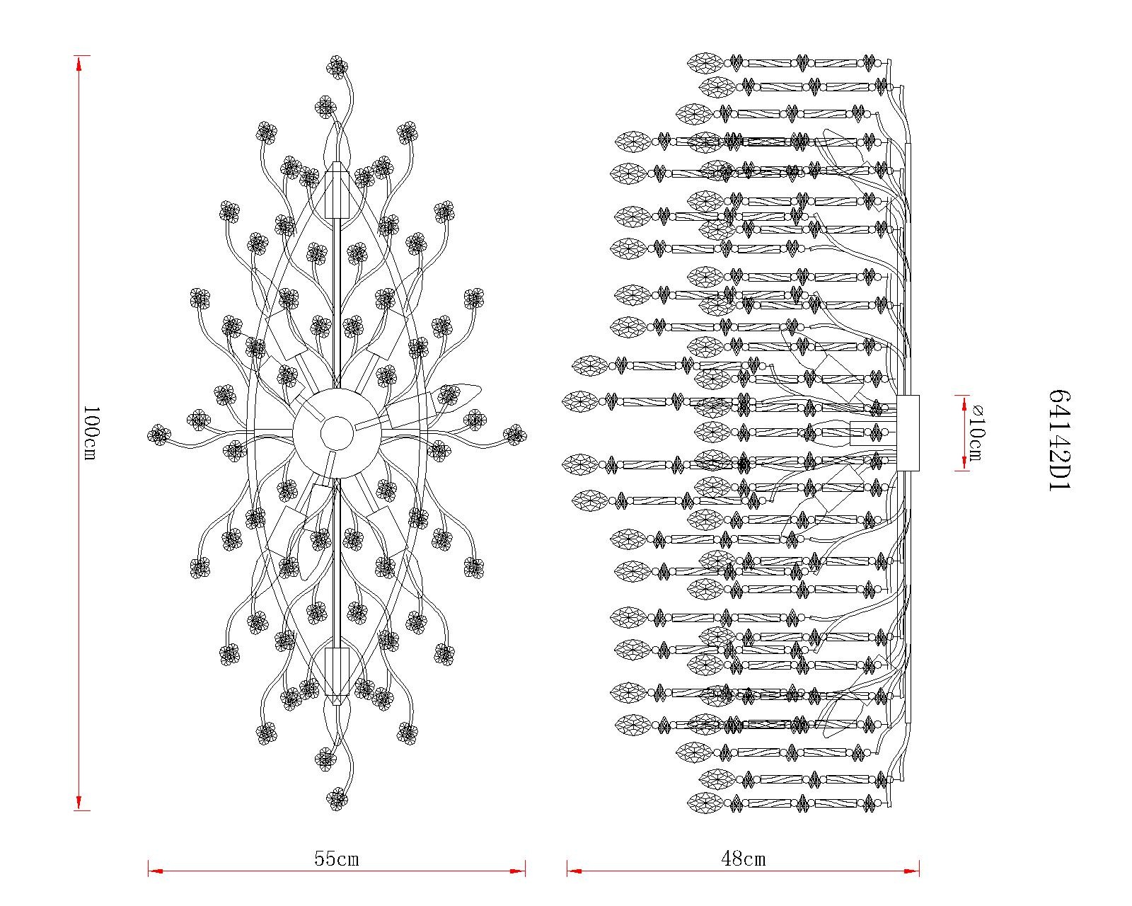 GLOBO LIGHTING Deckenleuchte »GLORIA« E14 1 Stk. Goldfarbene Deckenleuchte mit klaren und amber Glaskristallen
