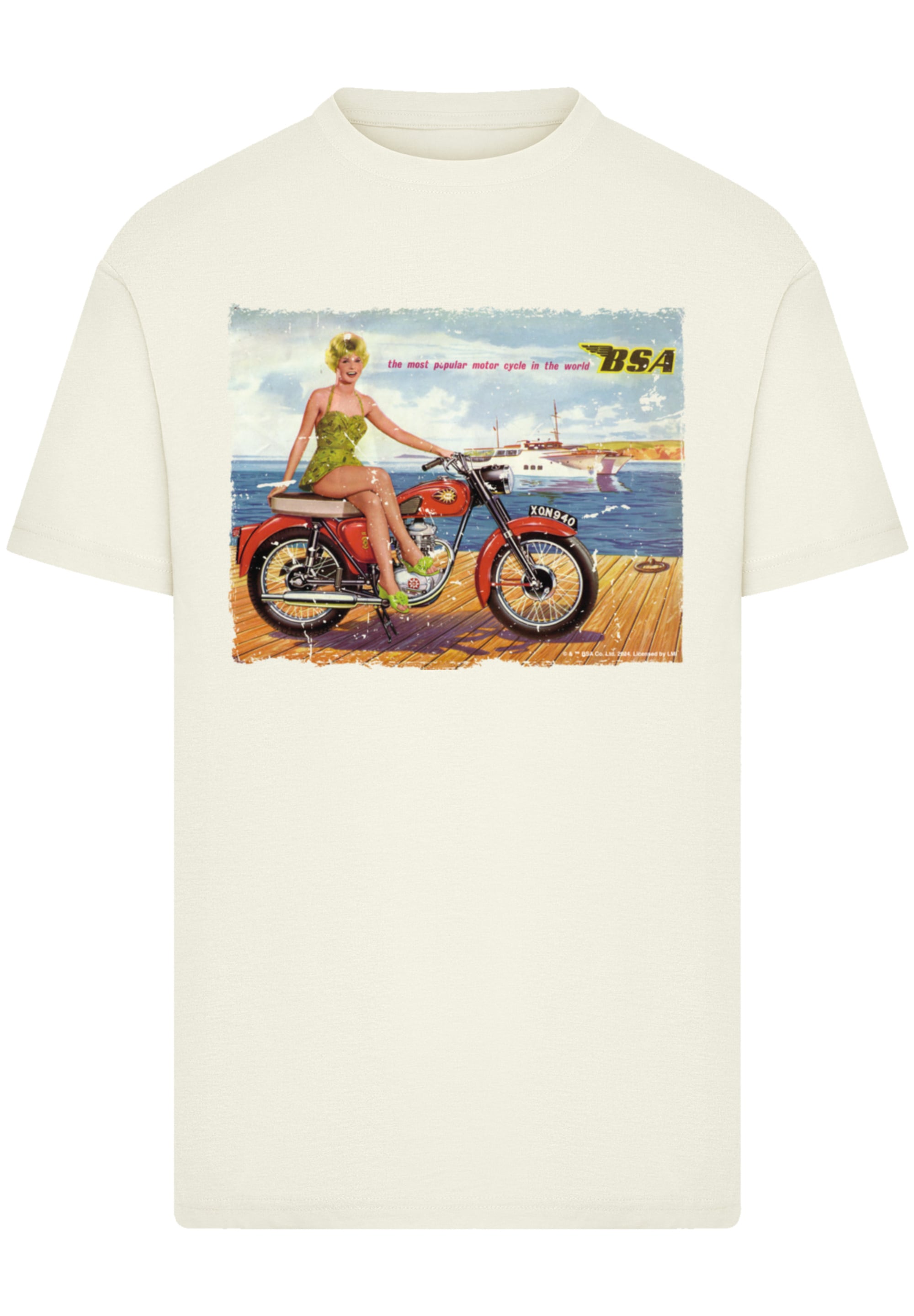 F4NT4STIC T-Shirt »BSA C15 Star 1962 Motorcycle Dockside Ad«, Premium Qualität
