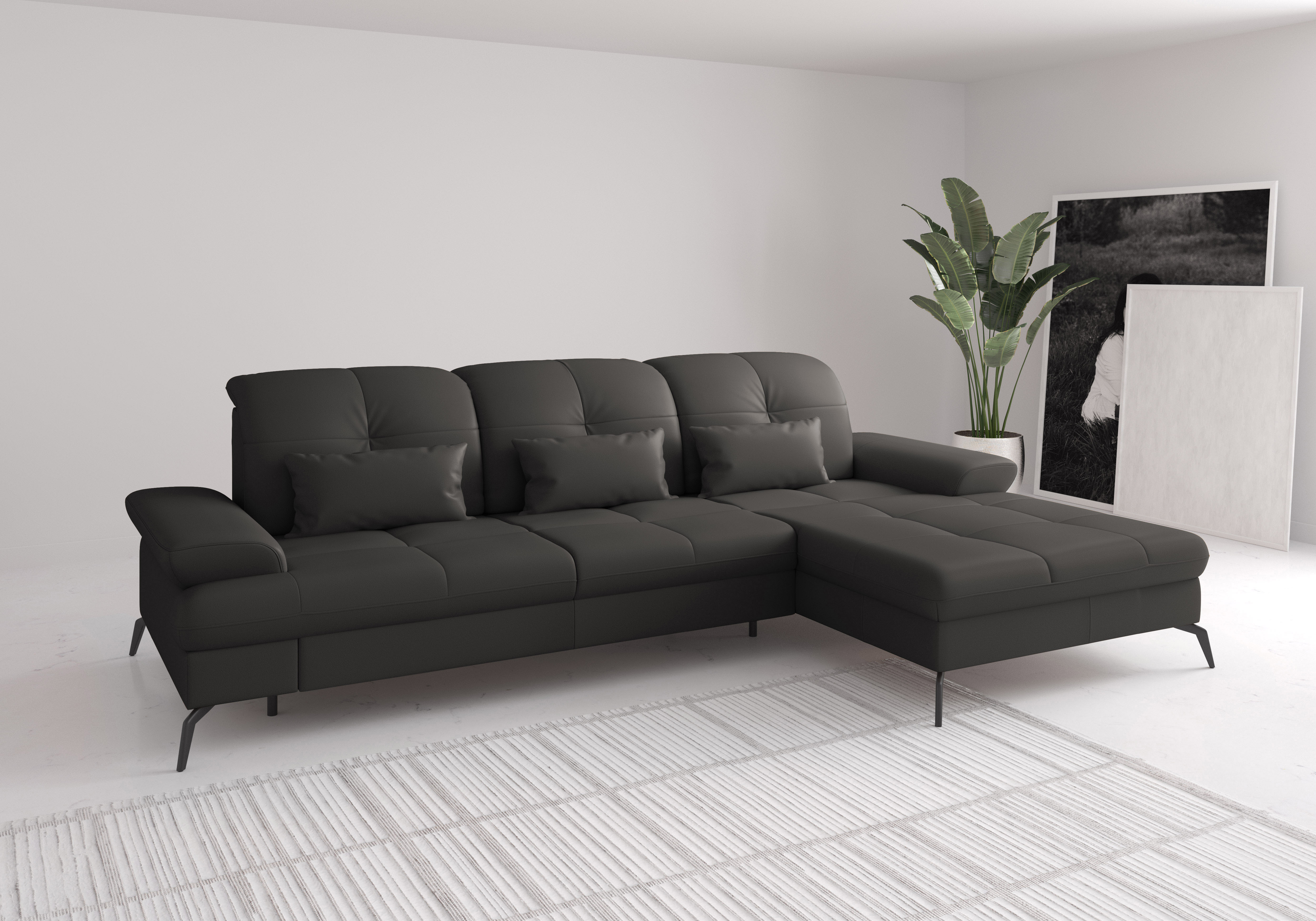 sit&more Ecksofa "Amica, L-Form, inkl. Sitztiefenverstellung & Armteilverstellung" wahlweise mit Schlaffunktion, Bettkasten und Kopfteilverstellung