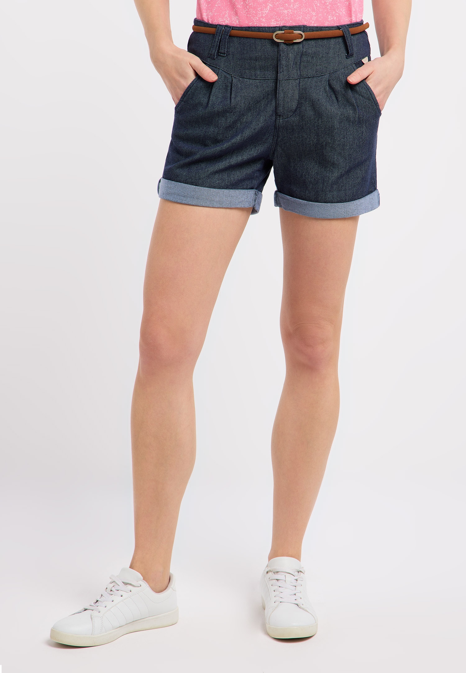 Ragwear Shorts »HEEVEN«  leicht verwaschener Twill zum Umschlagen mit Gürtel