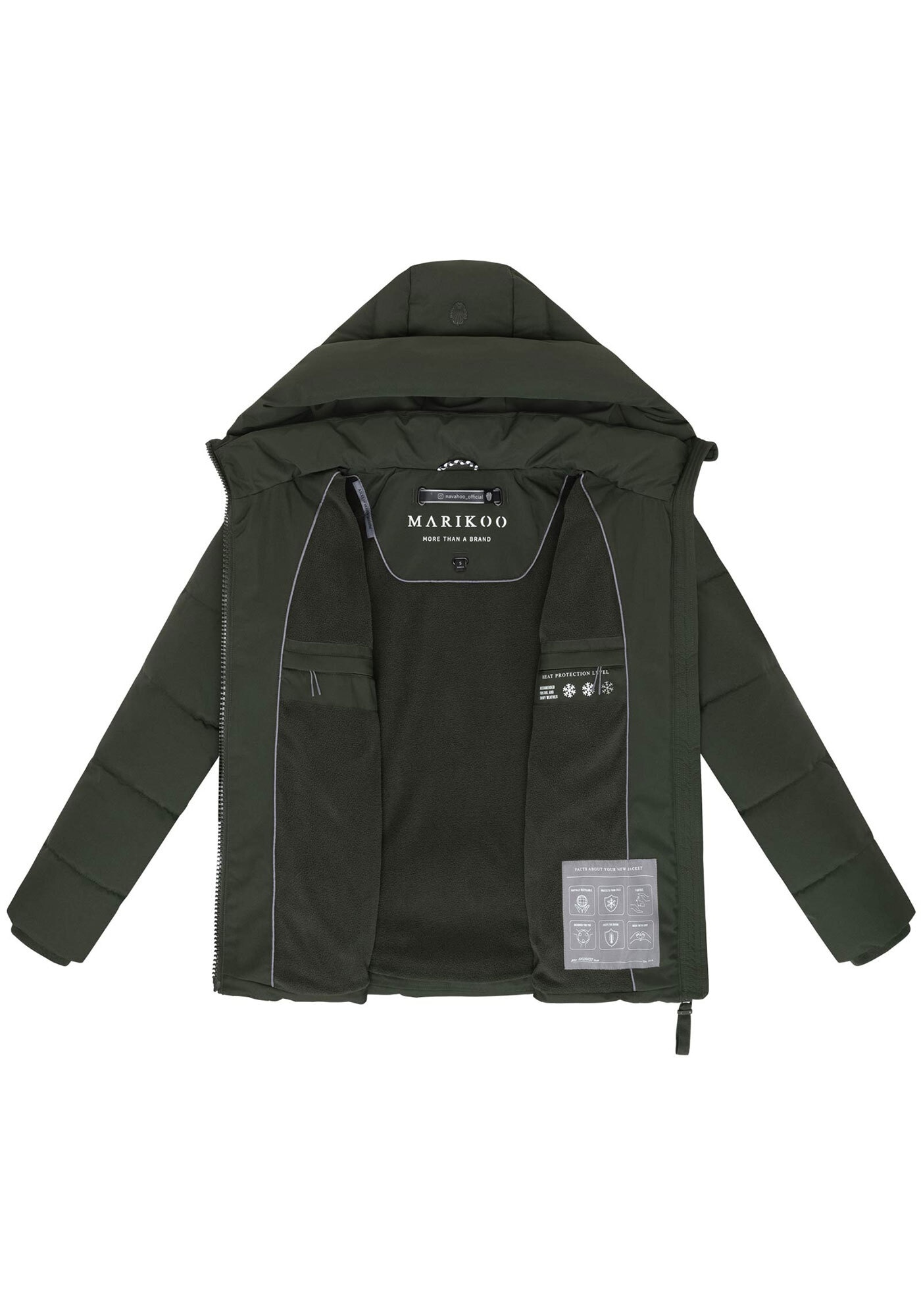 Marikoo Winterjacke »Kuschelnasee«, mit extra hohem Kragen und warmem Fleecefutter
