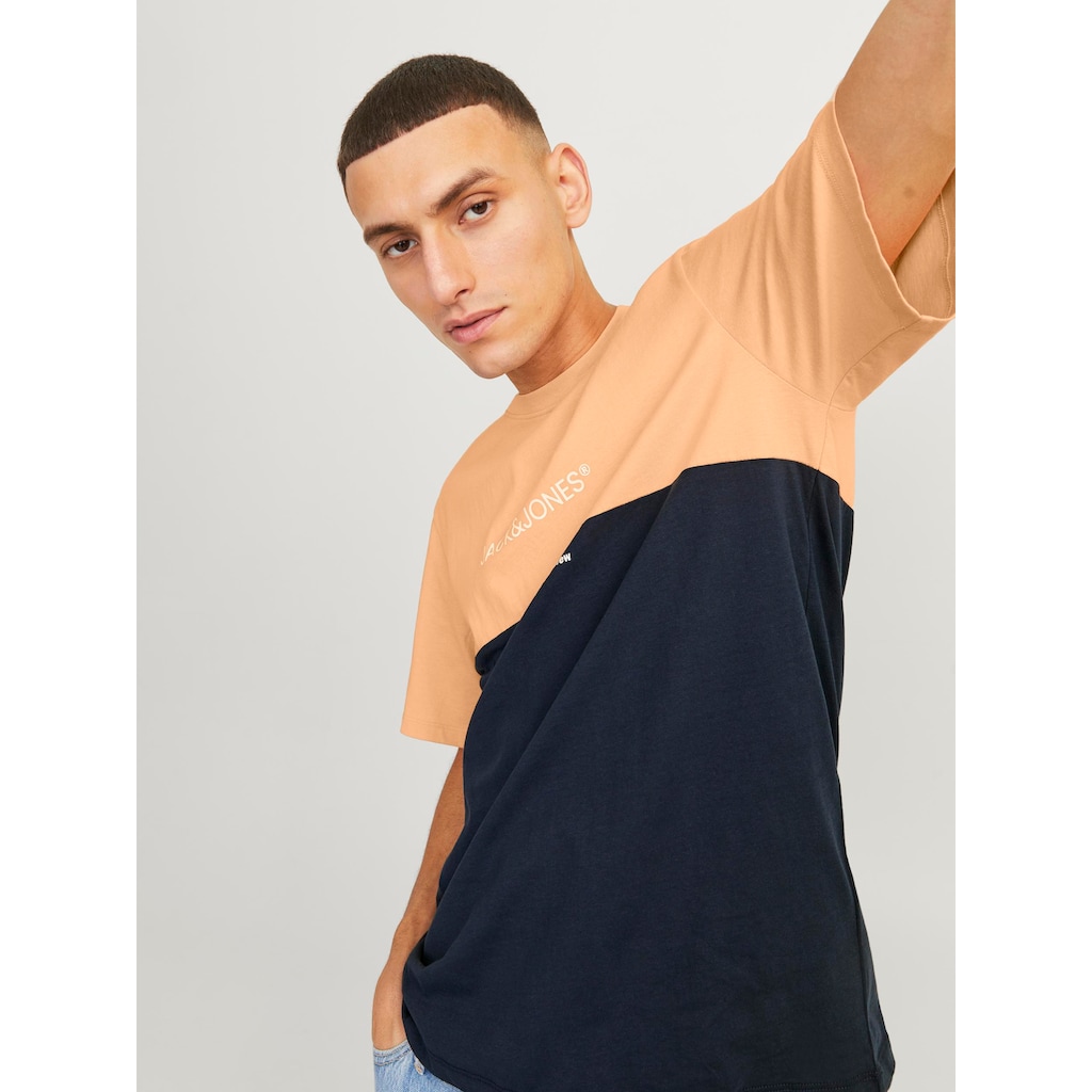 Jack & Jones Kurzarmshirt »JJERYDER BLOCKING TEE SS LN«