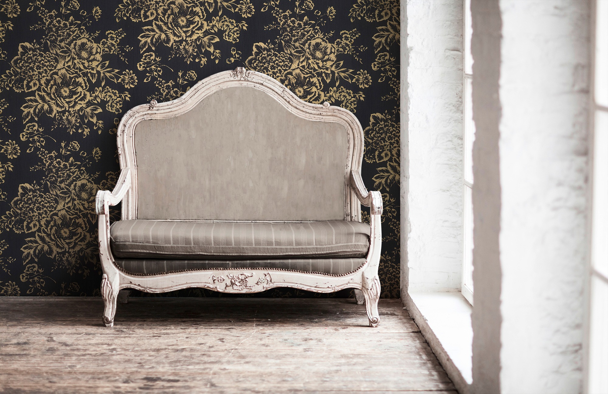 Architects Paper Textiltapete »Metallic Silk«, floral-matt-glänzend, Barocktapete Tapete Blumen