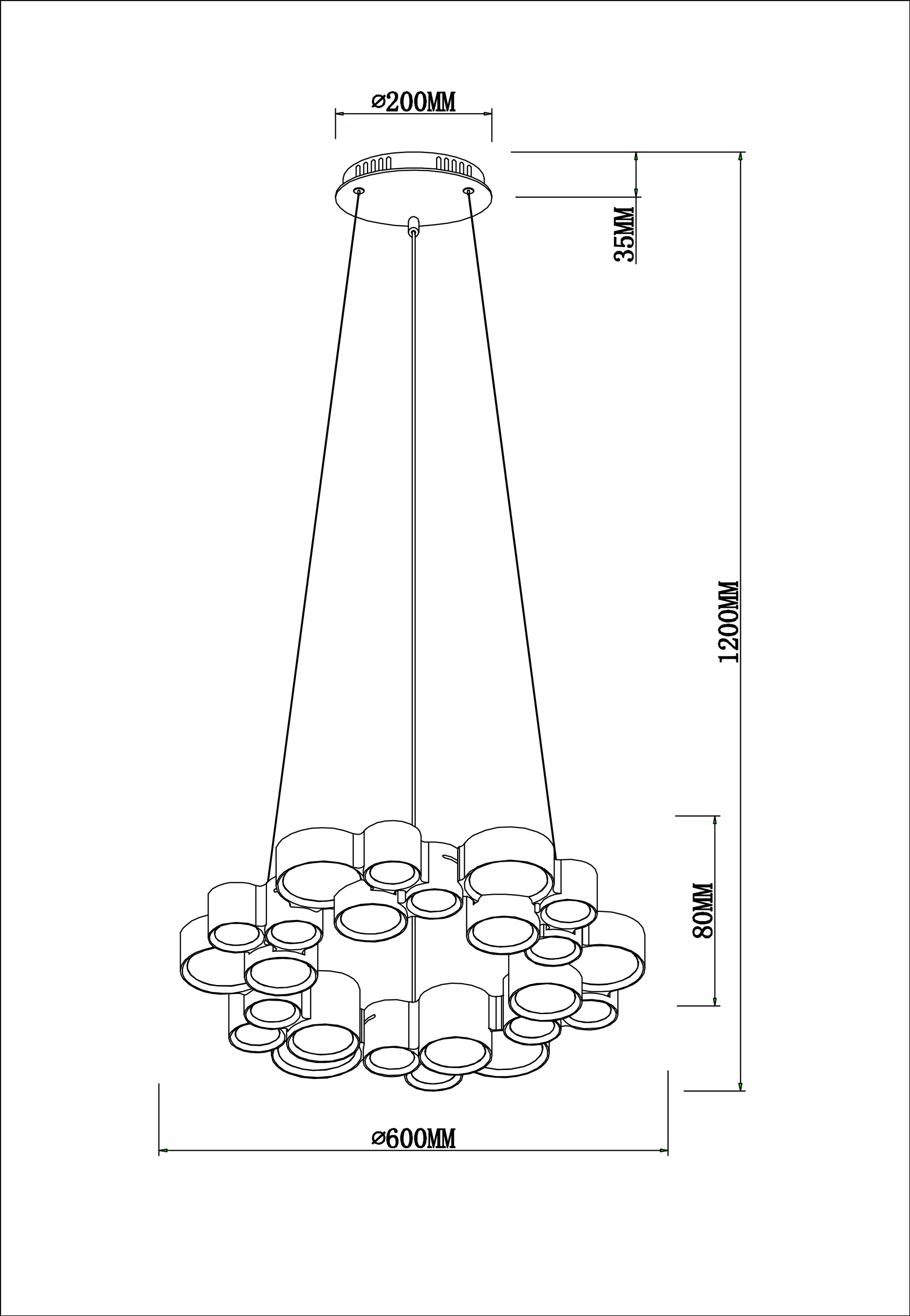 GLOBO LIGHTING Hängeleuchte »DARLA« LED-Modul 1 Stk. Warmweiß Hängeleuchte mit Kristallen, modern, hell & dekorativ