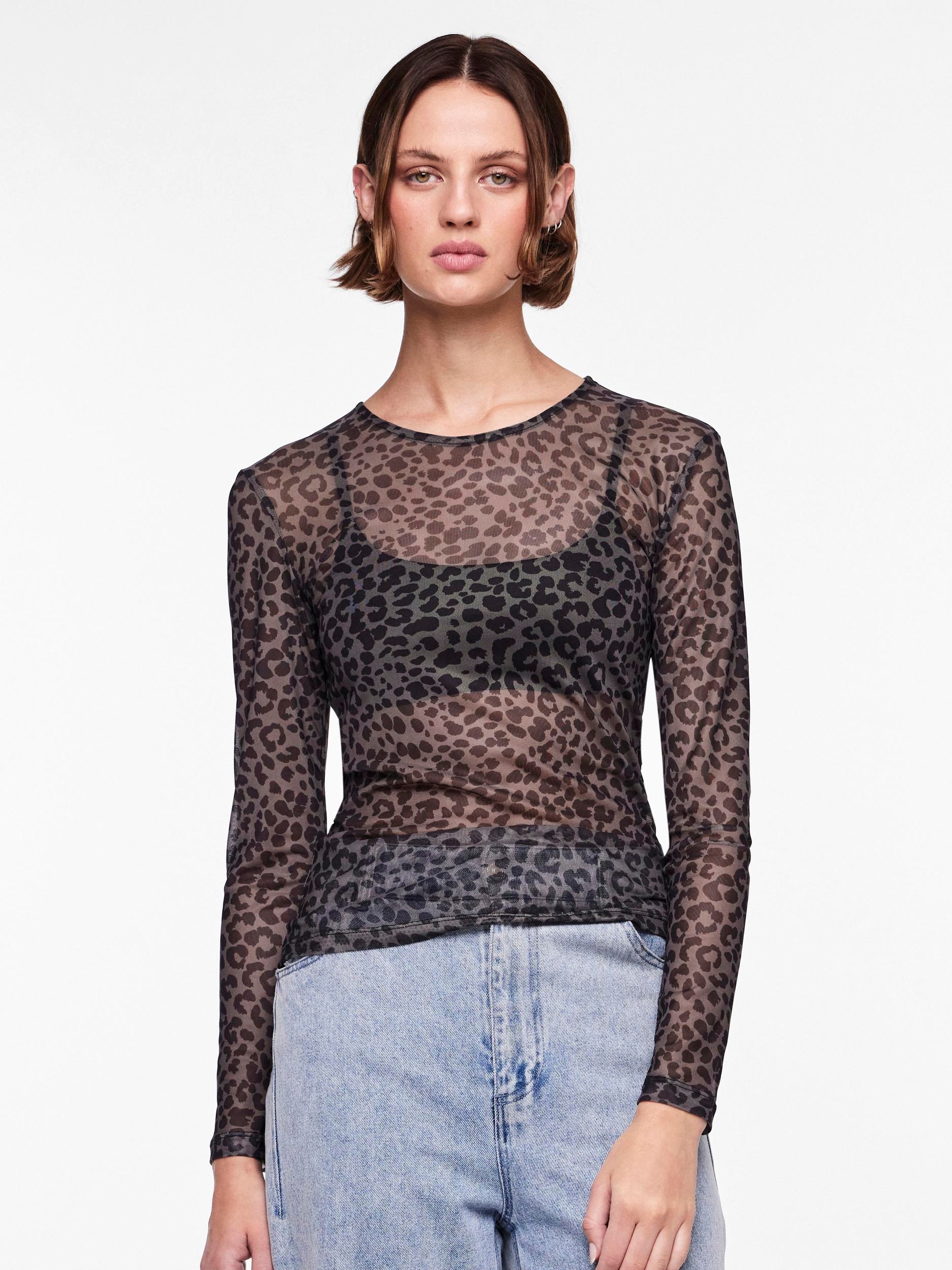 pieces Langarmshirt "PCNINNI LS MESH TOP NOOS BC" Materialmix, regular fit günstig online kaufen
