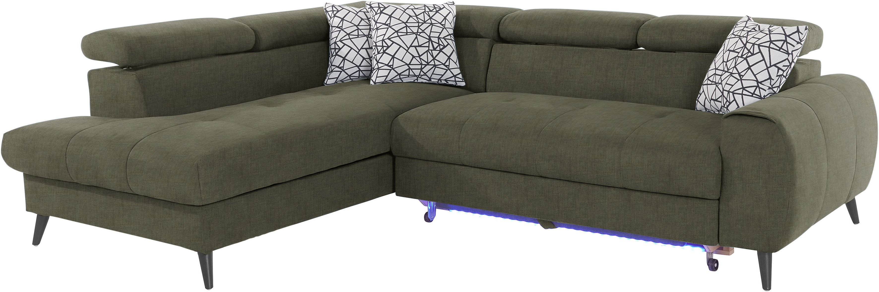 Thumbnail - COTTA Ecksofa "Mia L-Form mit 3 Zierkissen", wahlweise mit Bettfunktion, Bettkasten, Beleuchtung & Wireless-Charger