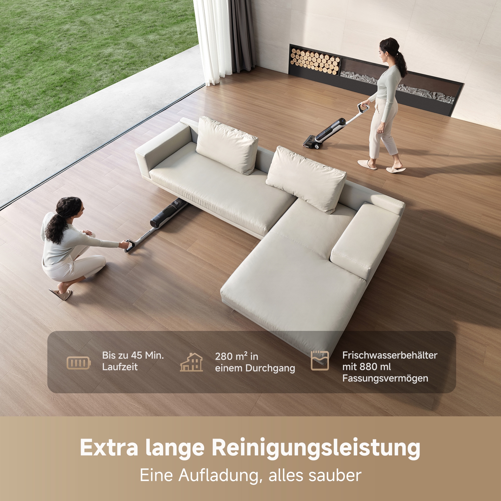 Dreame Nass-Trocken-Sauger »Dreame H14 Tangle Cut mit 18.000 Pa Saugkraft« Flexible und gründliche 180° Reinigung