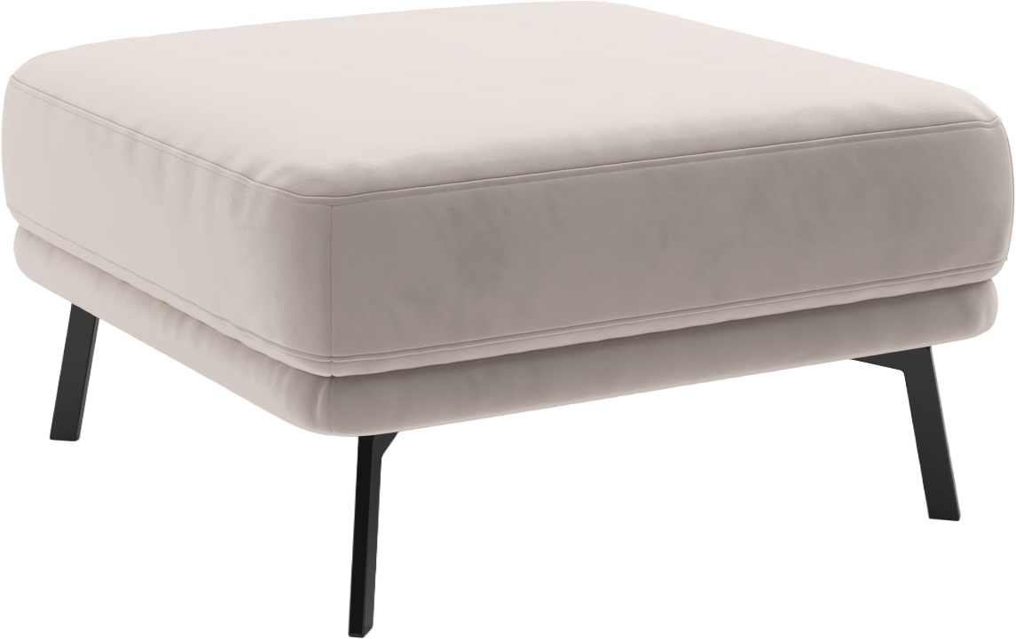 SCHÖNER WOHNEN-Kollektion Hocker "Pearl - 5 Jahre Hersteller-Garantie, auch in Bouclé" Passend zur Serie Pearl, B/T/H: 80/80/45cm, Füße Metall