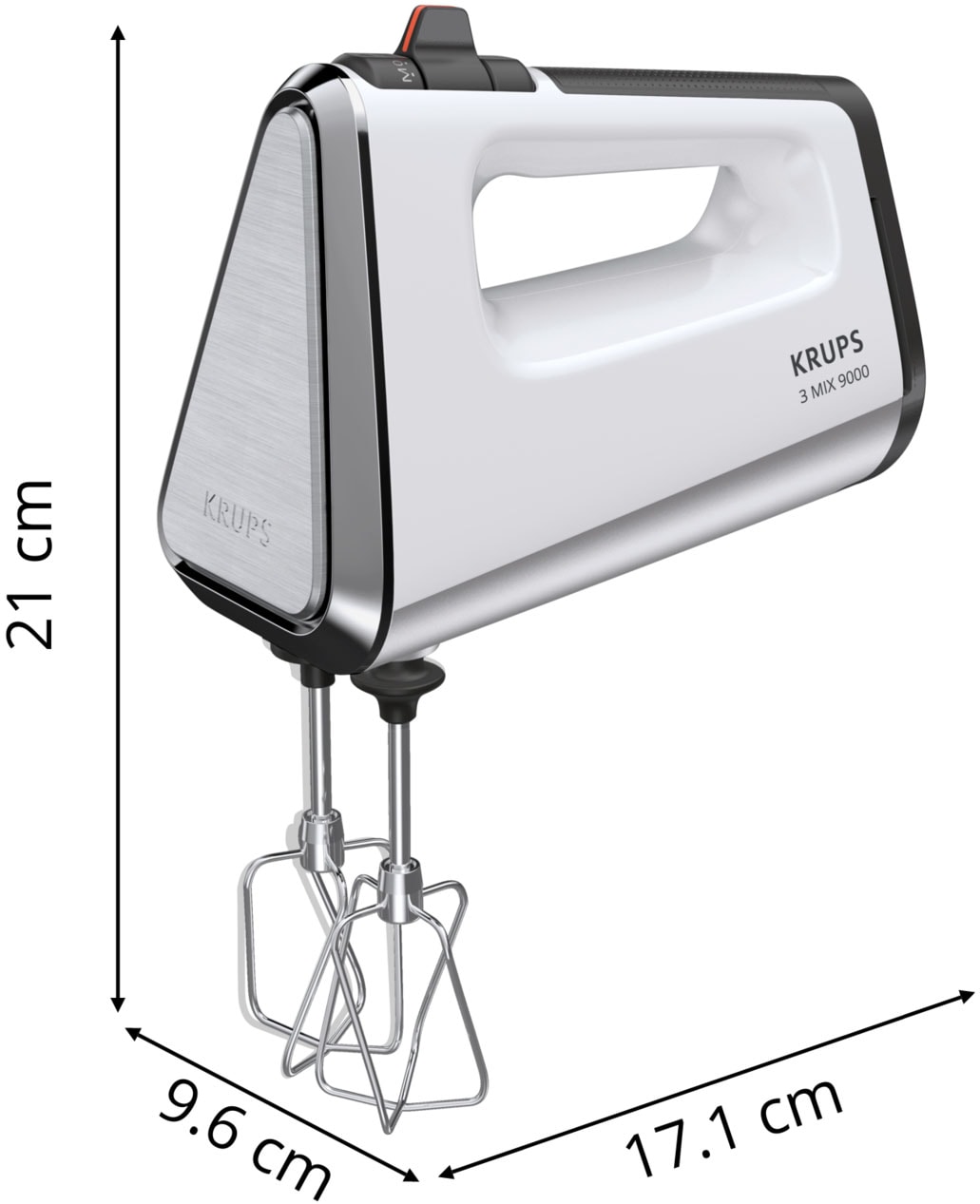 Krups Handmixer »3, Mix 9000« 750 W inkl. Schneebesen, Knethaken, Pürierstab-Aufsatz, Messbecher, GN9121