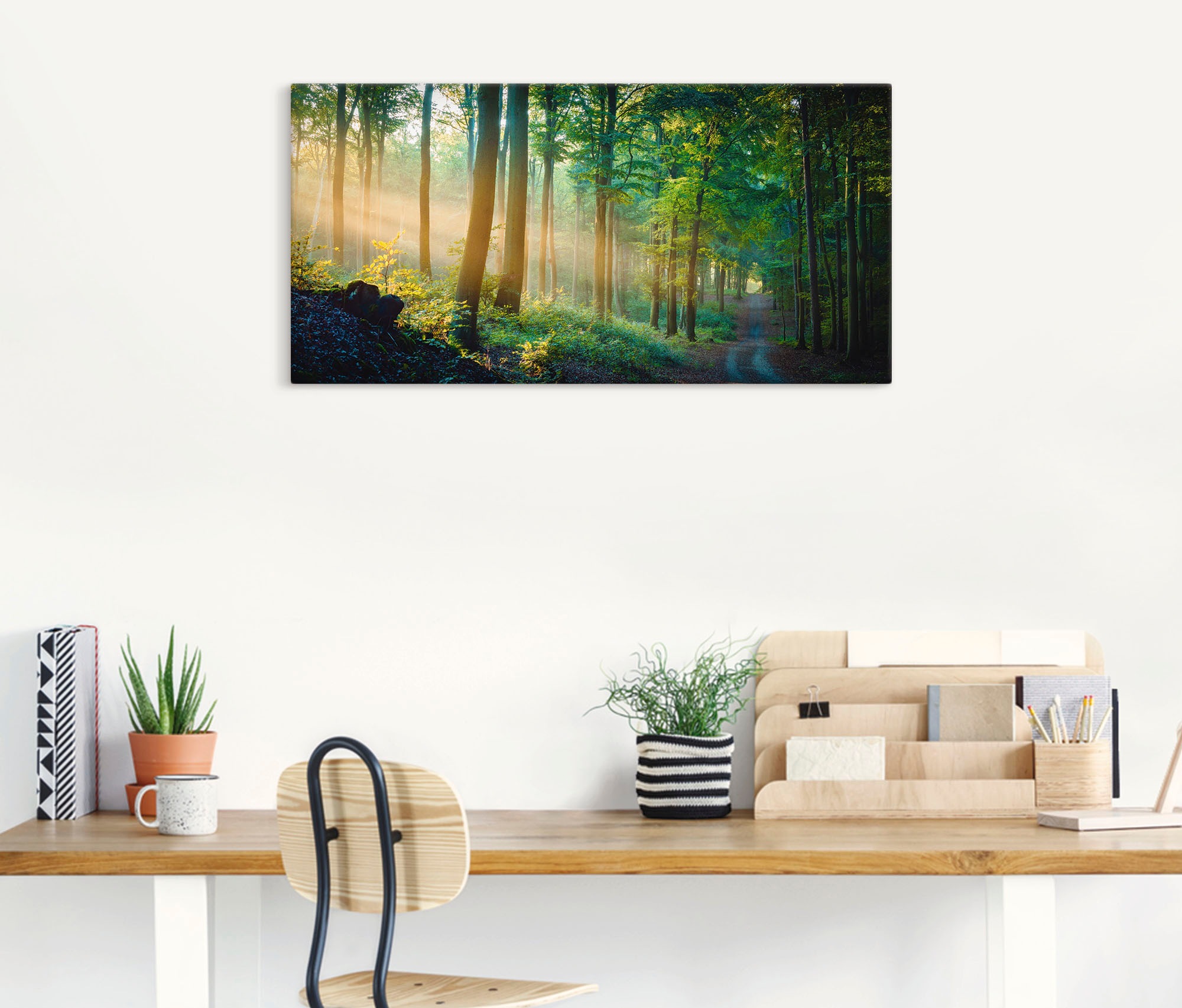 Artland Wandbild »Herbstmorgen im Wald«, Waldbilder, (1 St.), als Alubild, Outdoorbild, Leinwandbild, Poster in verschied. Größen