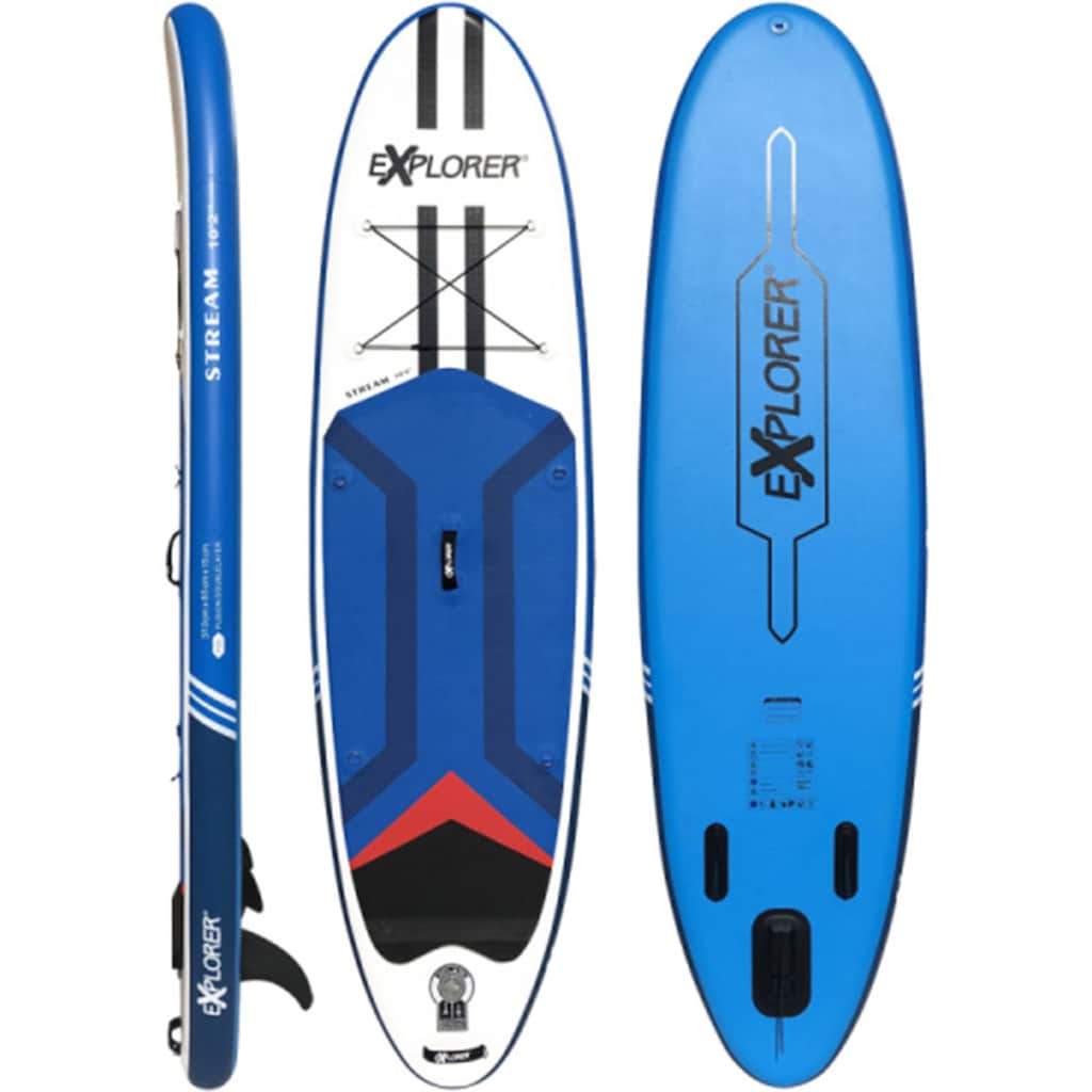 EXPLORER Inflatable SUP-Board »Stream 10.2«, (6 tlg., mit Paddel, Pumpe und Transportrucksack)