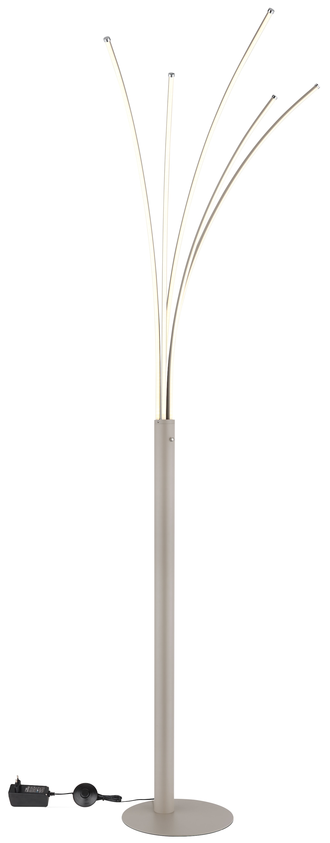 GLOBO LIGHTING Stehlampe »BIZZY« LED-Modul 1 Stk. LED Stehleuchte sandfarben, Touchdimmer, 3-Stufen, 3000K warm
