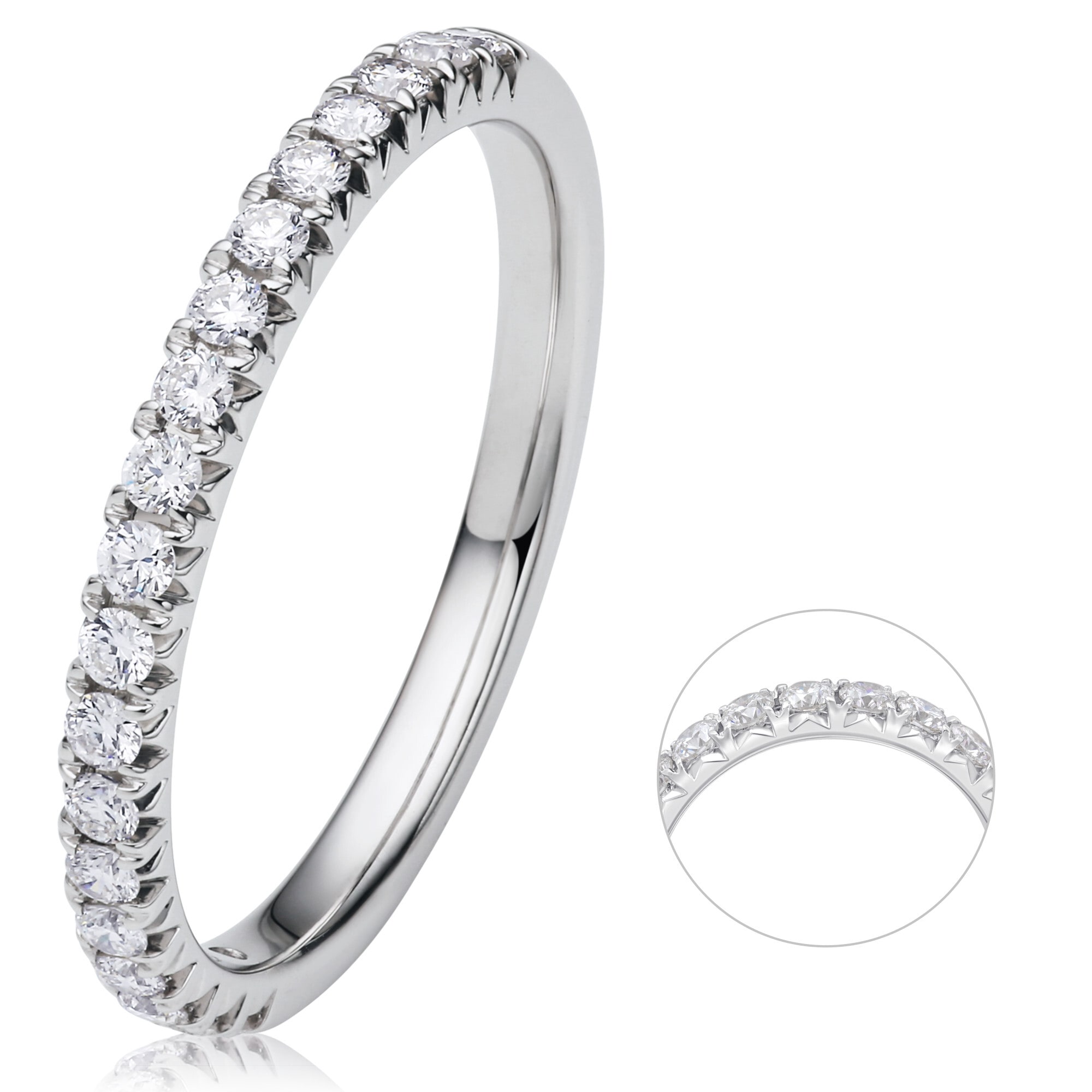 Diamantring »0.33 ct Diamant Brillant Memoire Ring aus 585 Weißgold«, Damen Gold...