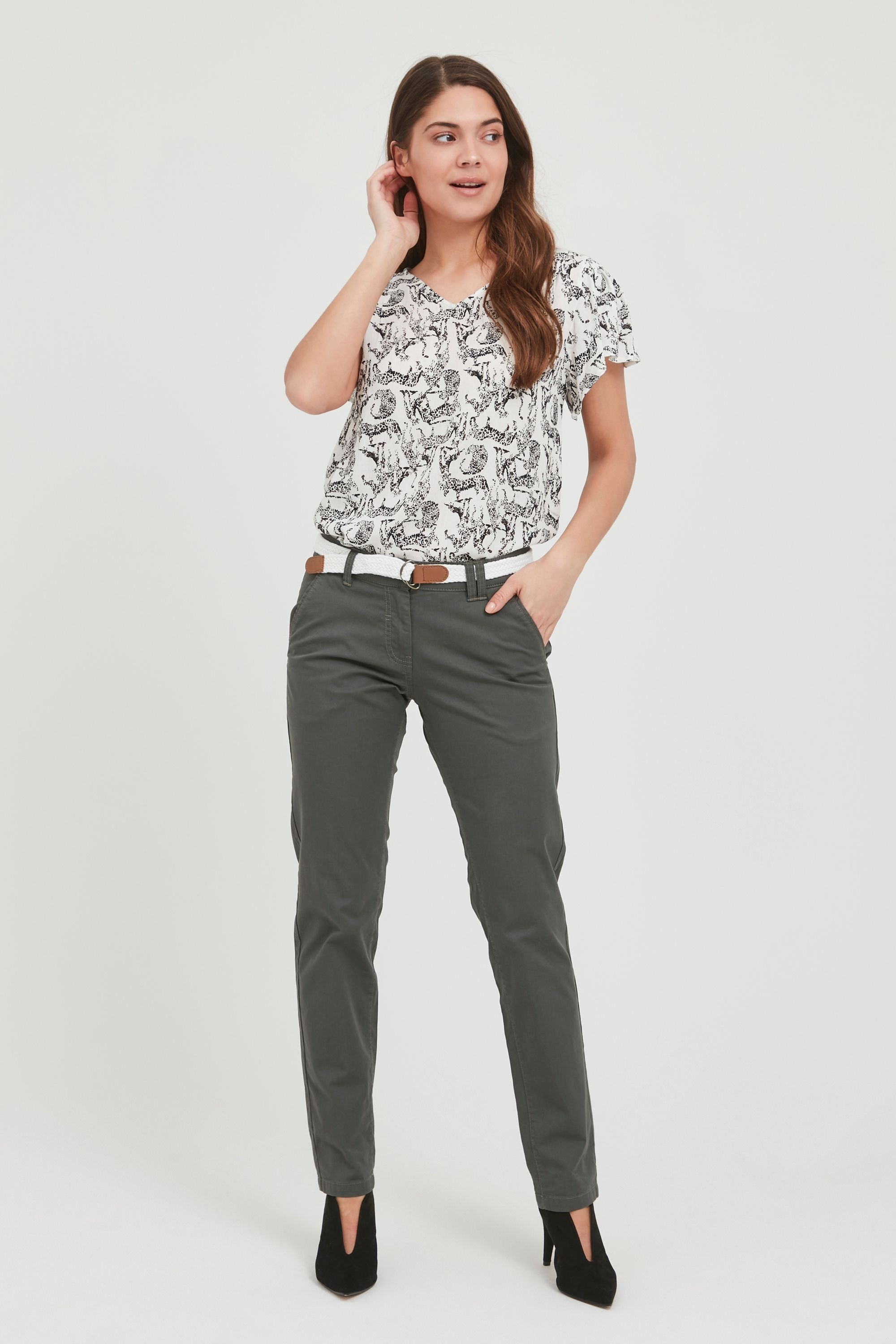 OXMO Chakira Women's Chino Pants Dark Grey 44 2