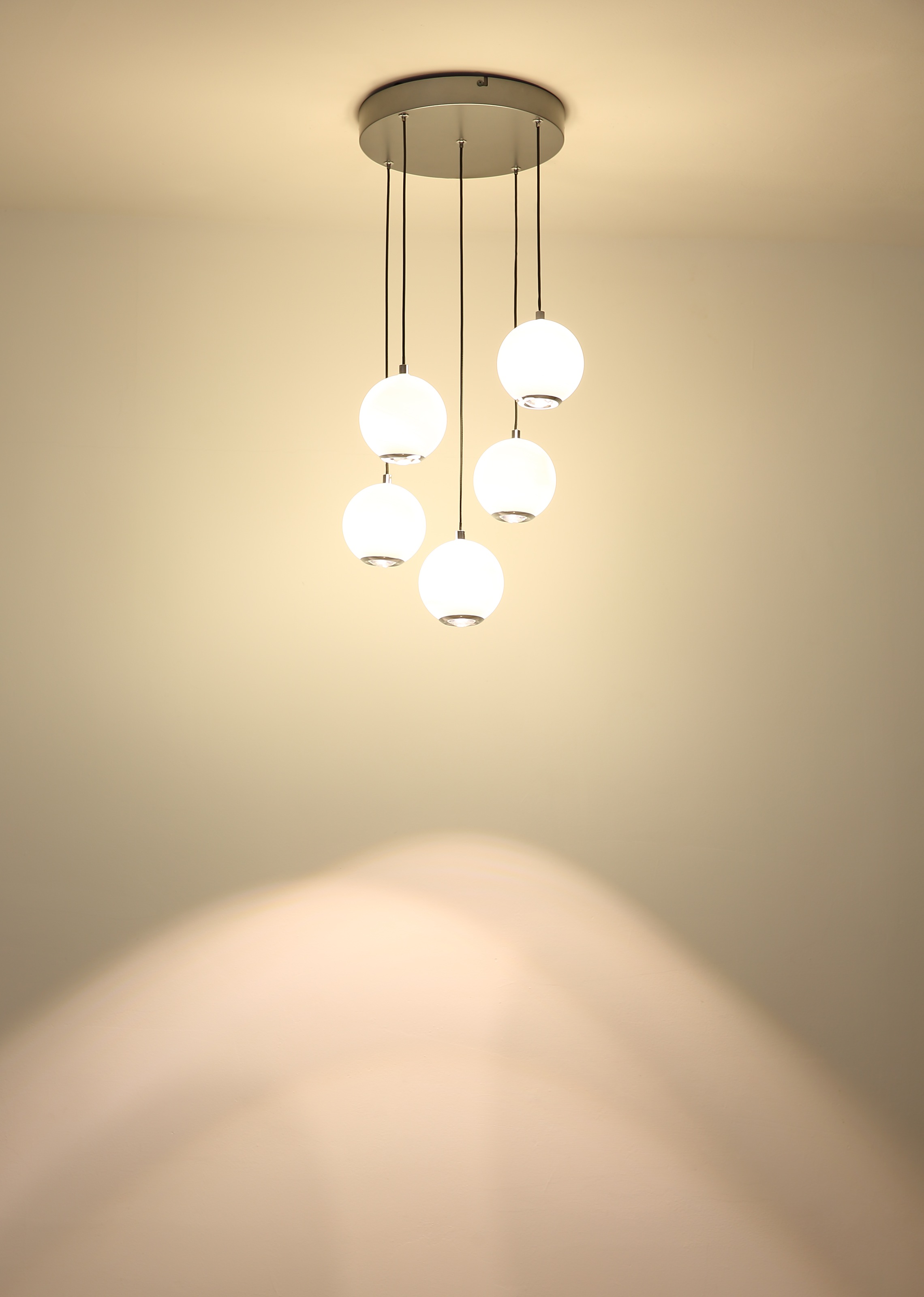 GLOBO LIGHTING Hängeleuchte »SIMMONS« LED-Modul 1 Stk. Hängeleuchte grau matt mit Glaskugeln und Acryl, Memoryfunktion