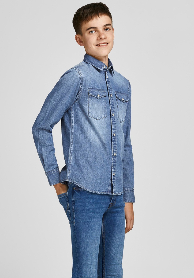 Langarmhemd, junior | kaufen GIORDANO mit aufgesetzten BAUR Taschen