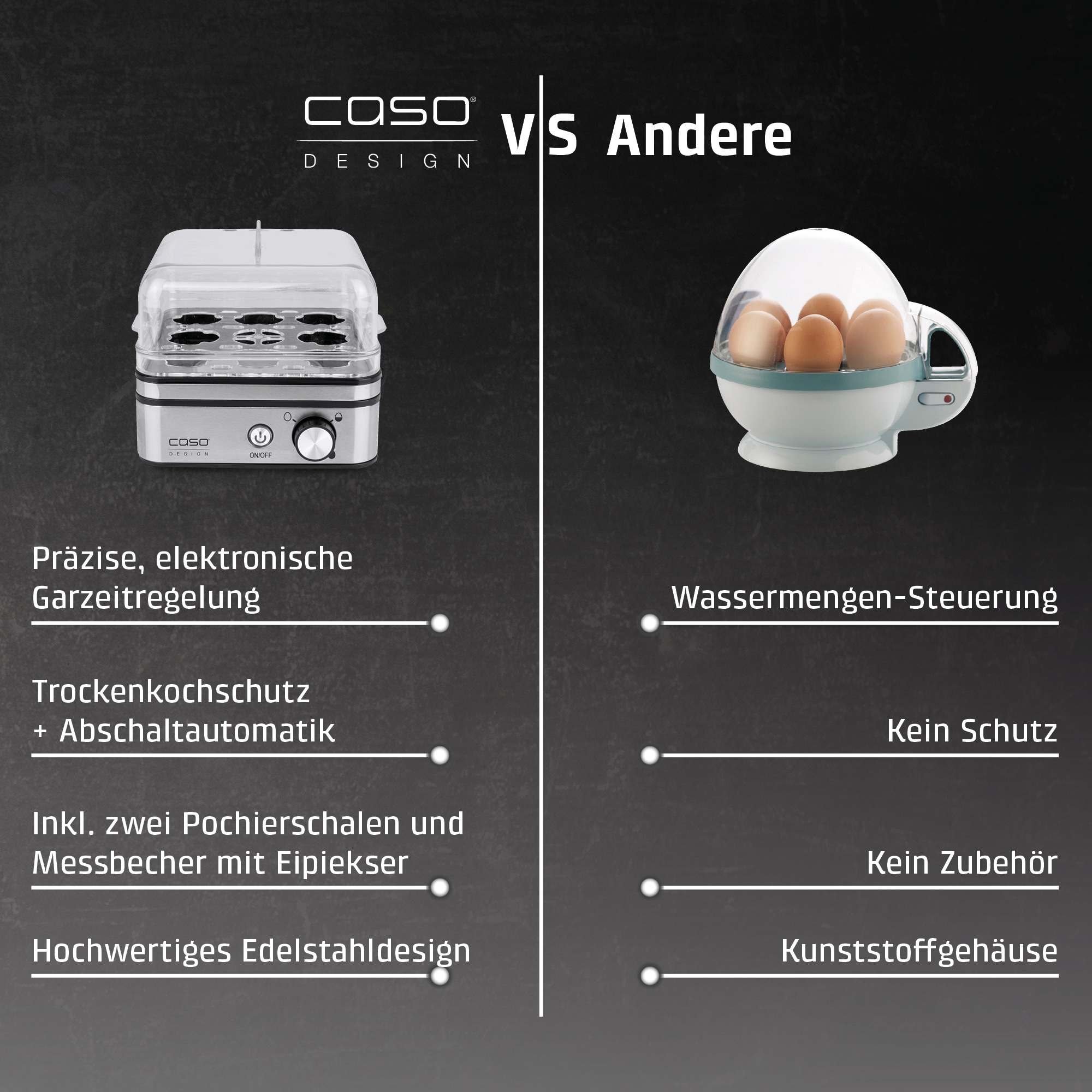 Caso Eierkocher »E9« für 8 Stk. Eier 400 W