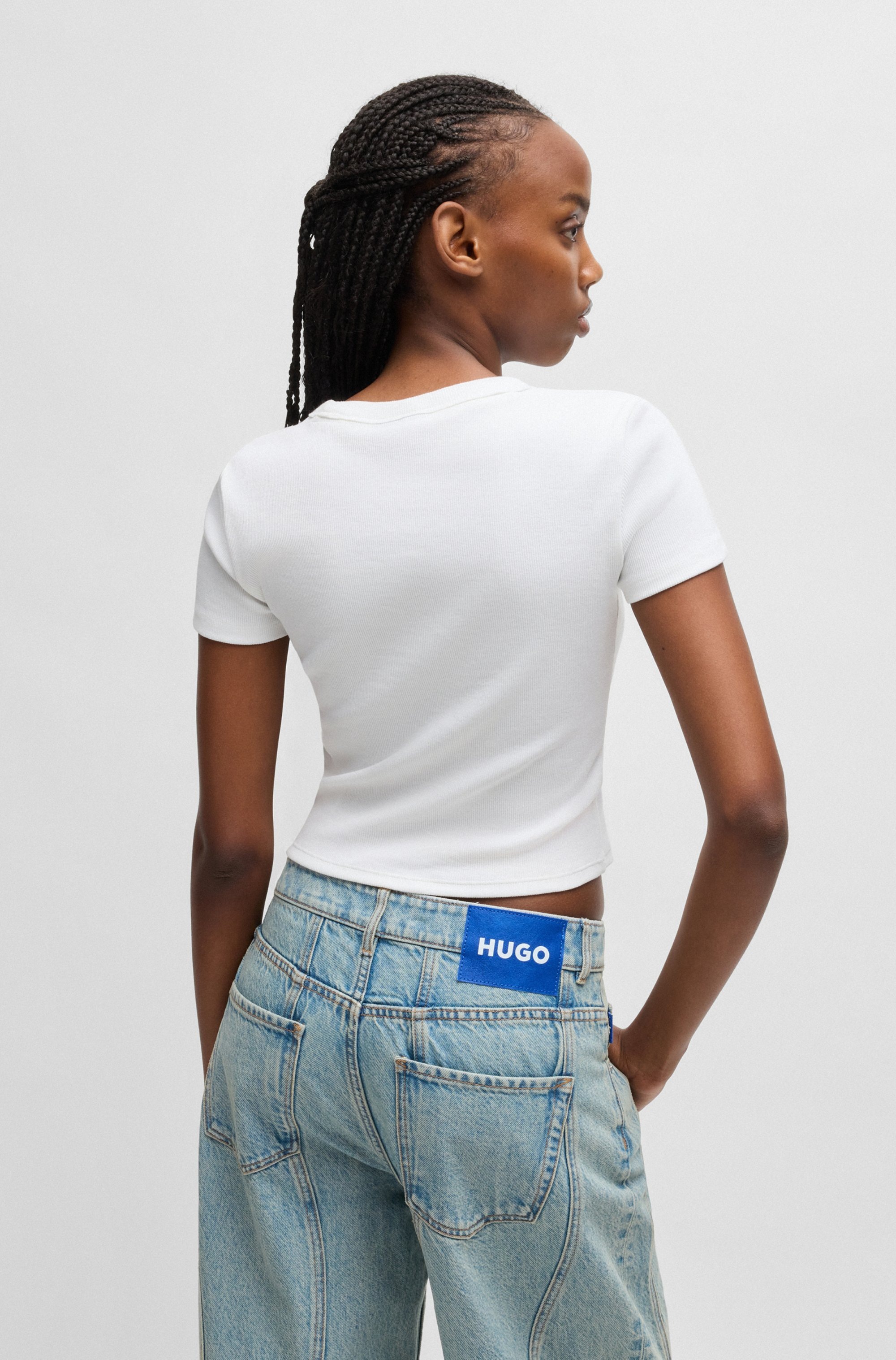 HUGO Blue T-Shirt "Baby Tee", in verkürzter Länge günstig online kaufen