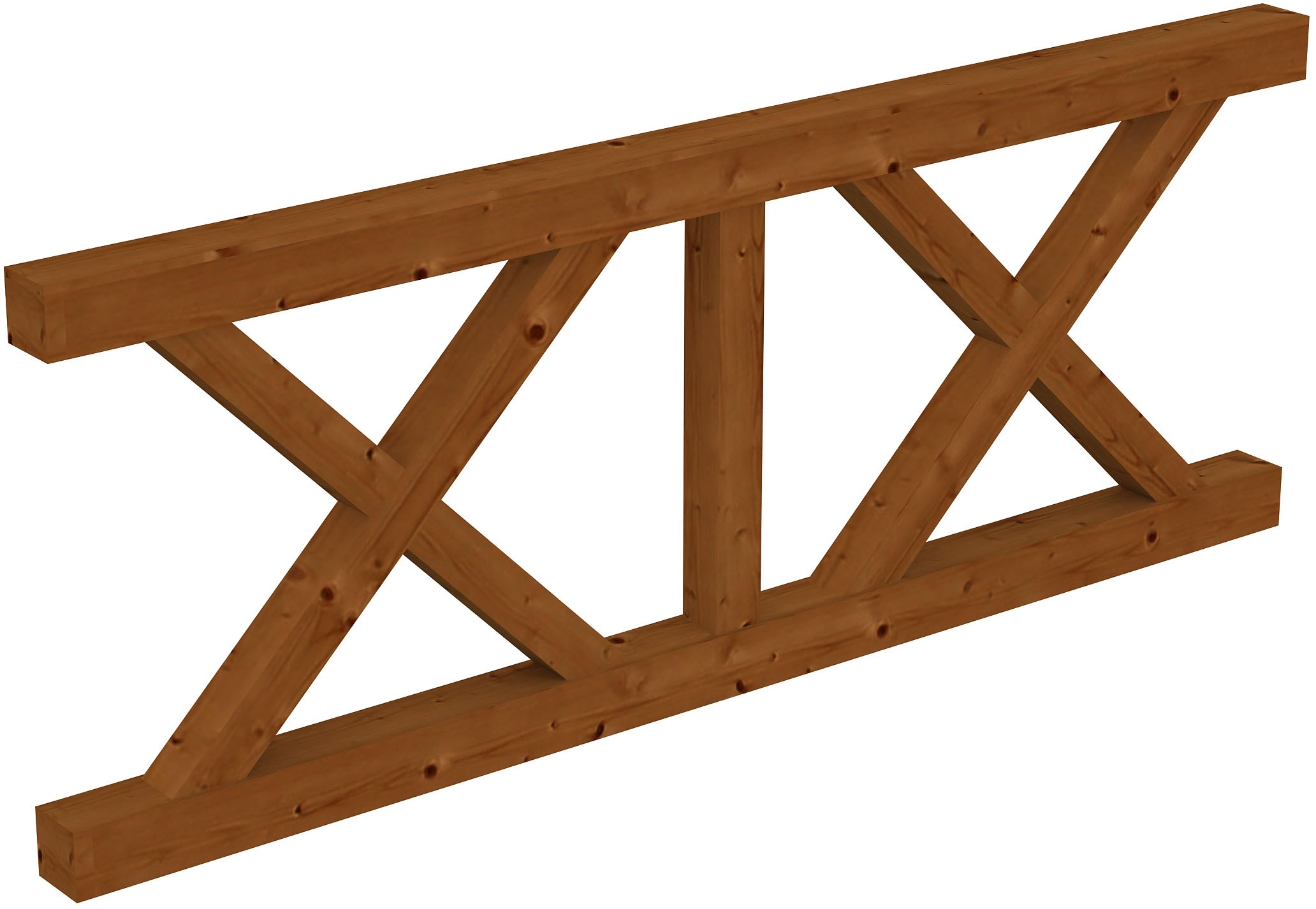 Brüstungsgeländer SKANHOLZ, H:84cm L:220cmnussbaum, Geländer, "Andreaskreuz", für die Front