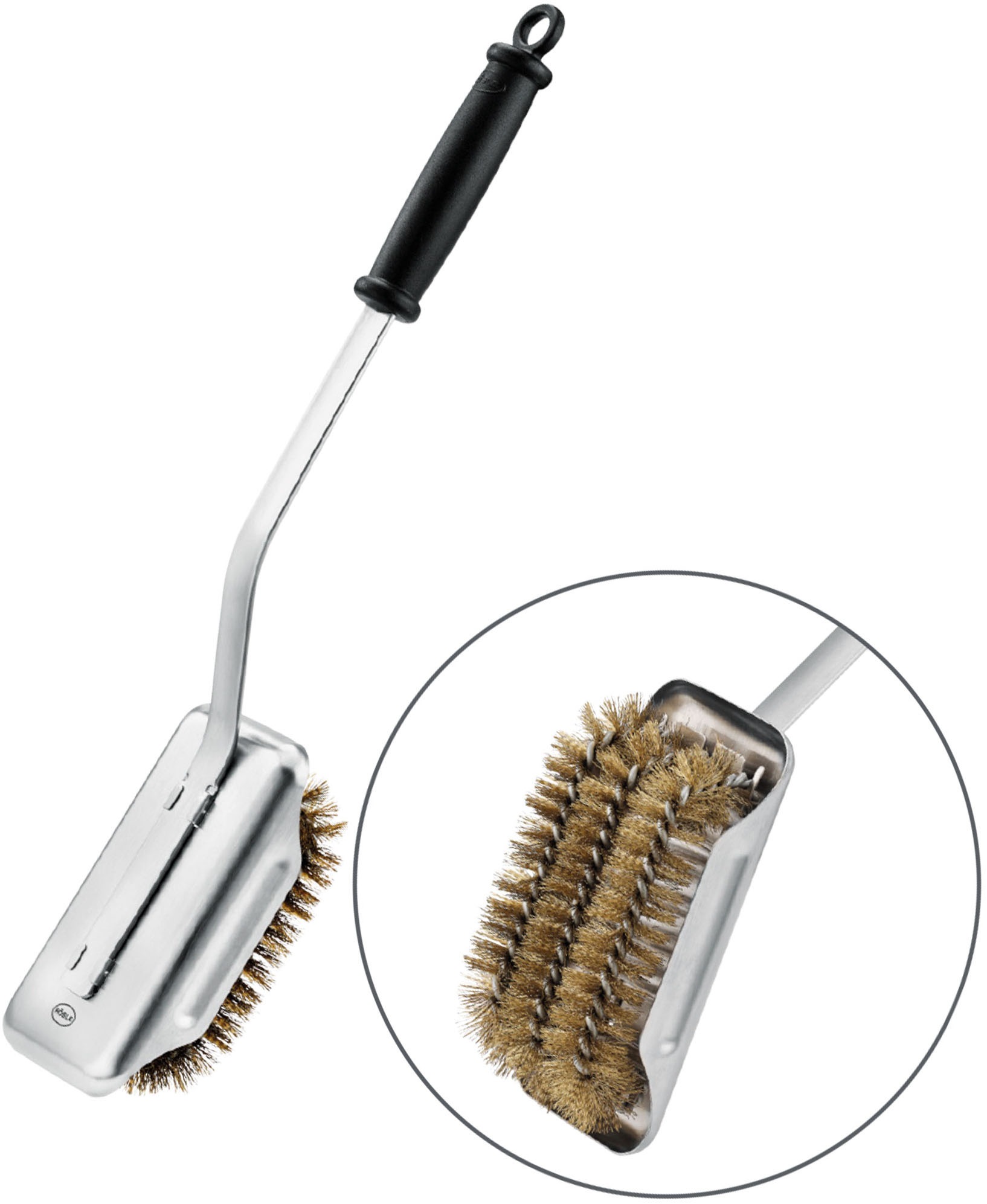 RÖSLE Grillbürste "Grillrost-Reinigungsbürste SlideX Brass" aus Edelstahl  Messing  Polypropylen Bürste austauschbar