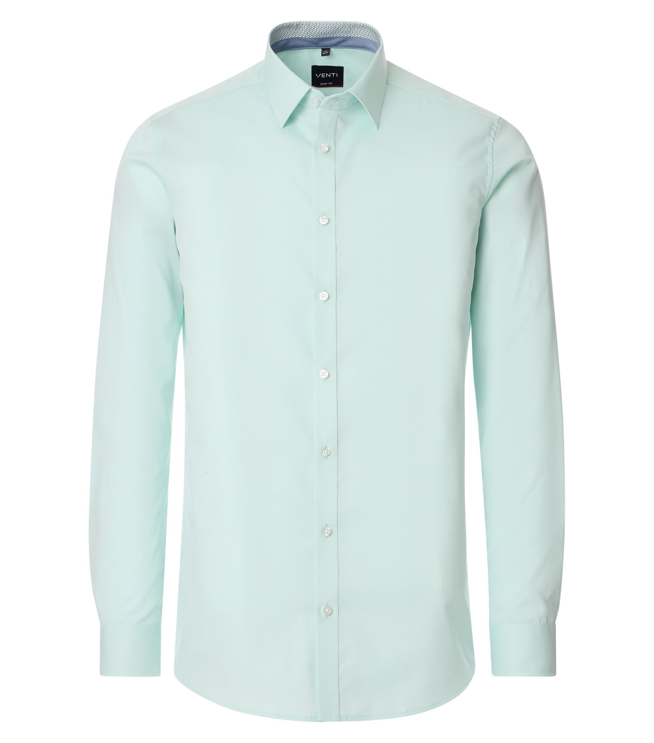 VENTI Herren Businesshemd "VENTI Businesshemd uni", grün, Gr. 35, unifarben, 100% Baumwolle, Hemden