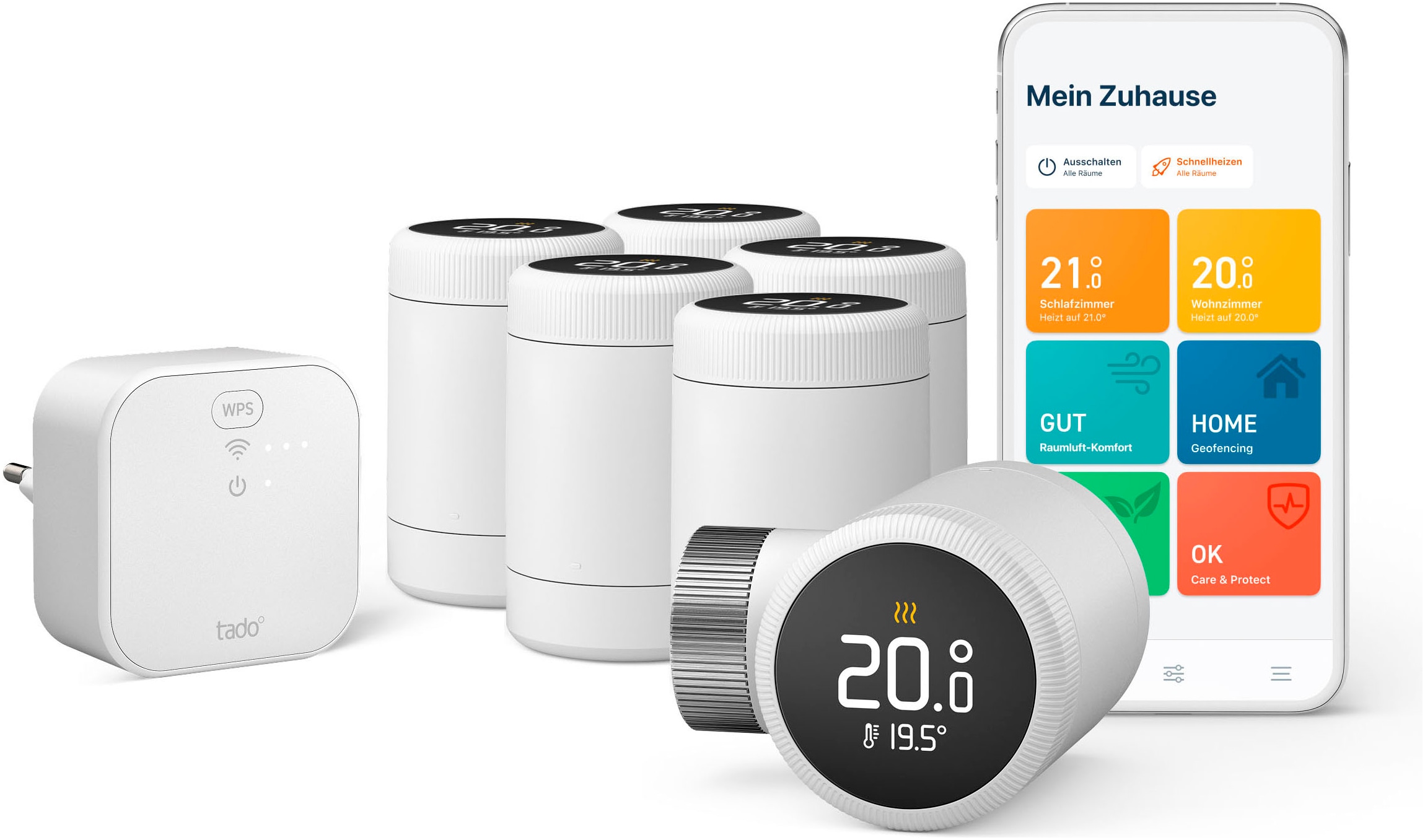 TADO Heizkörperthermostat "6x Smart X + Bridge X", 6, weiß, Heizkörperthermostate