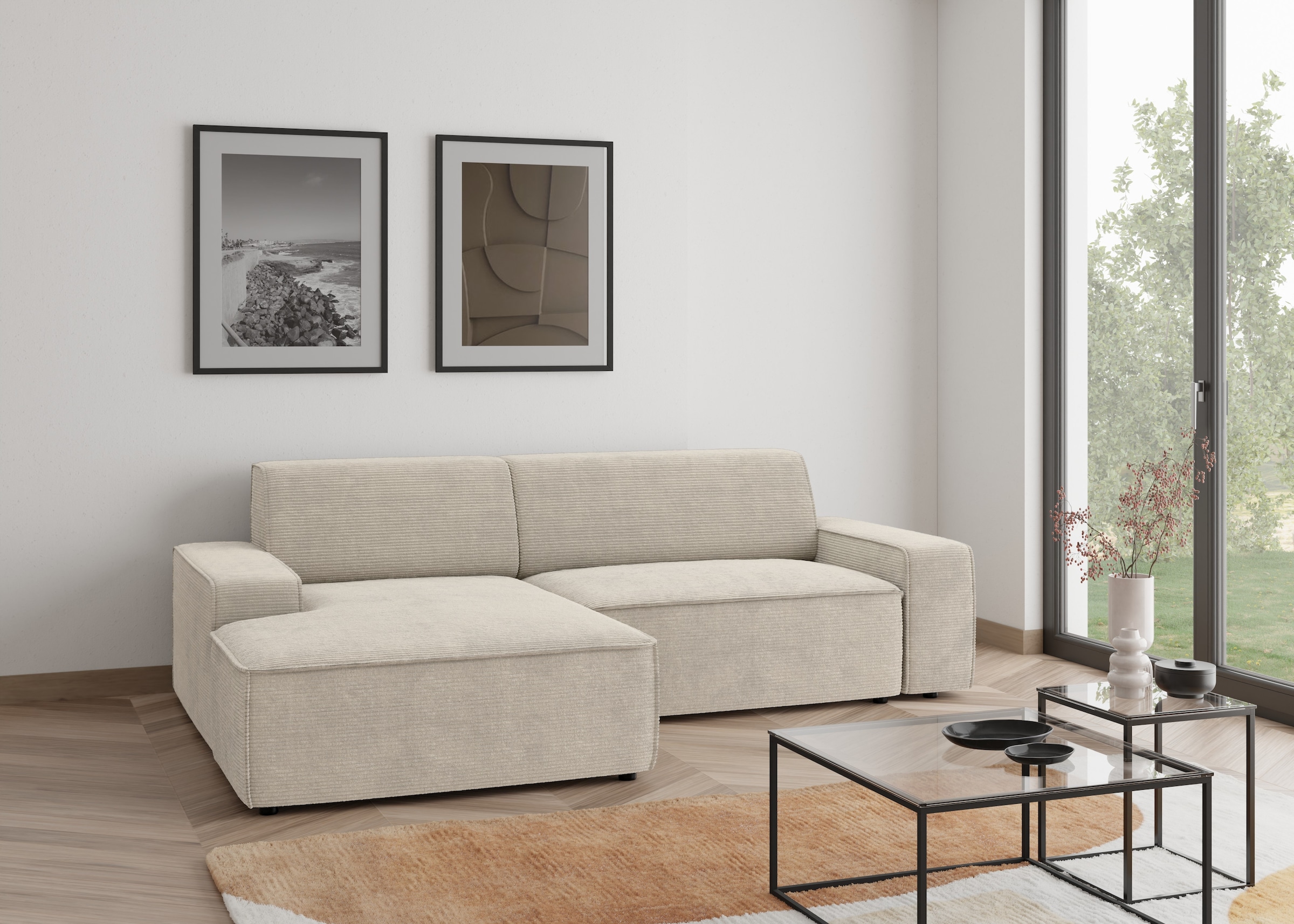 TRENDMANUFAKTUR Ecksofa "Graz, wahlweise mit Sitzvorschub und Bettkasten, L günstig online kaufen