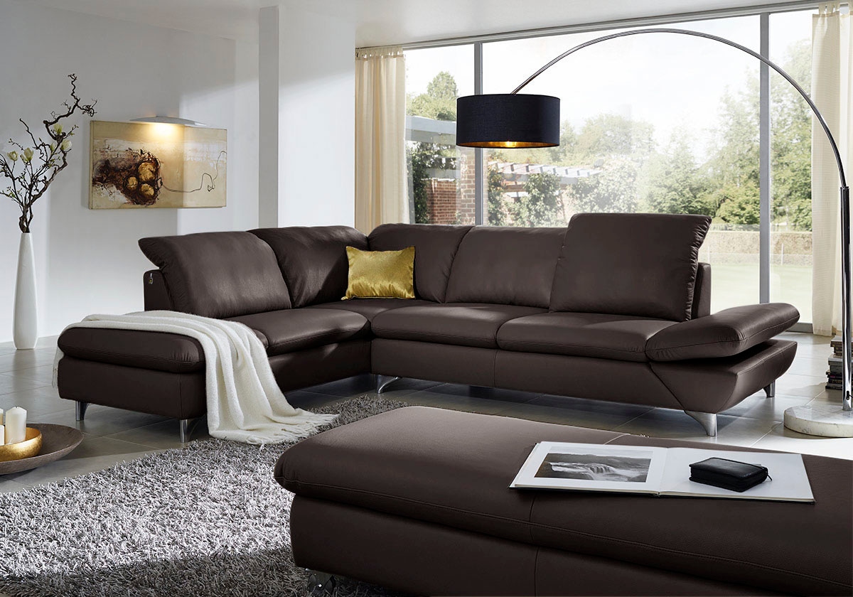 W.SCHILLIG Ecksofa "Taoo, elegant und zeitlos, bequem, L-Form, Breite 296cm" mit Sitziefenverstellung & Kopfteilverstellung