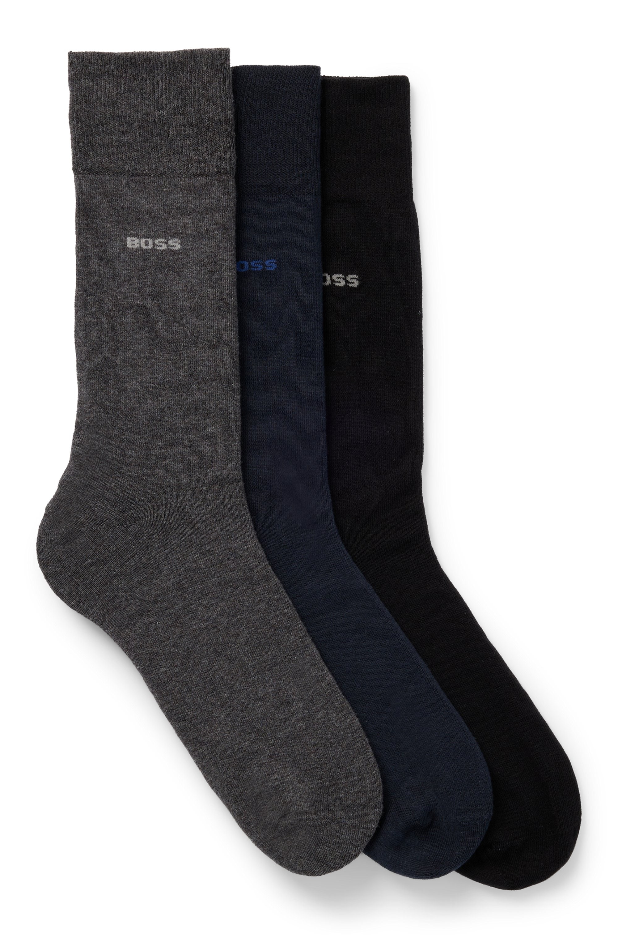 BOSS Socken "3P RS GiftSet Uni CC", (Packung, 3 Paar, 3er Pack), mit eingesticktem BOSS Logo