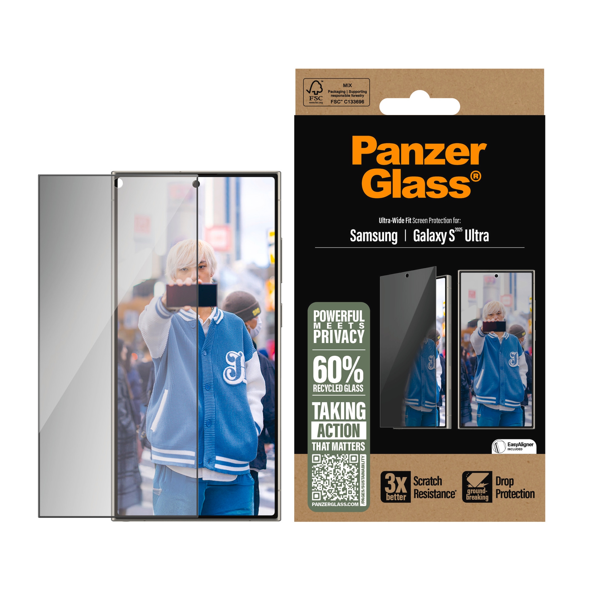 PanzerGlass Displayschutzglas »Ultra-Wide Fit Priv...