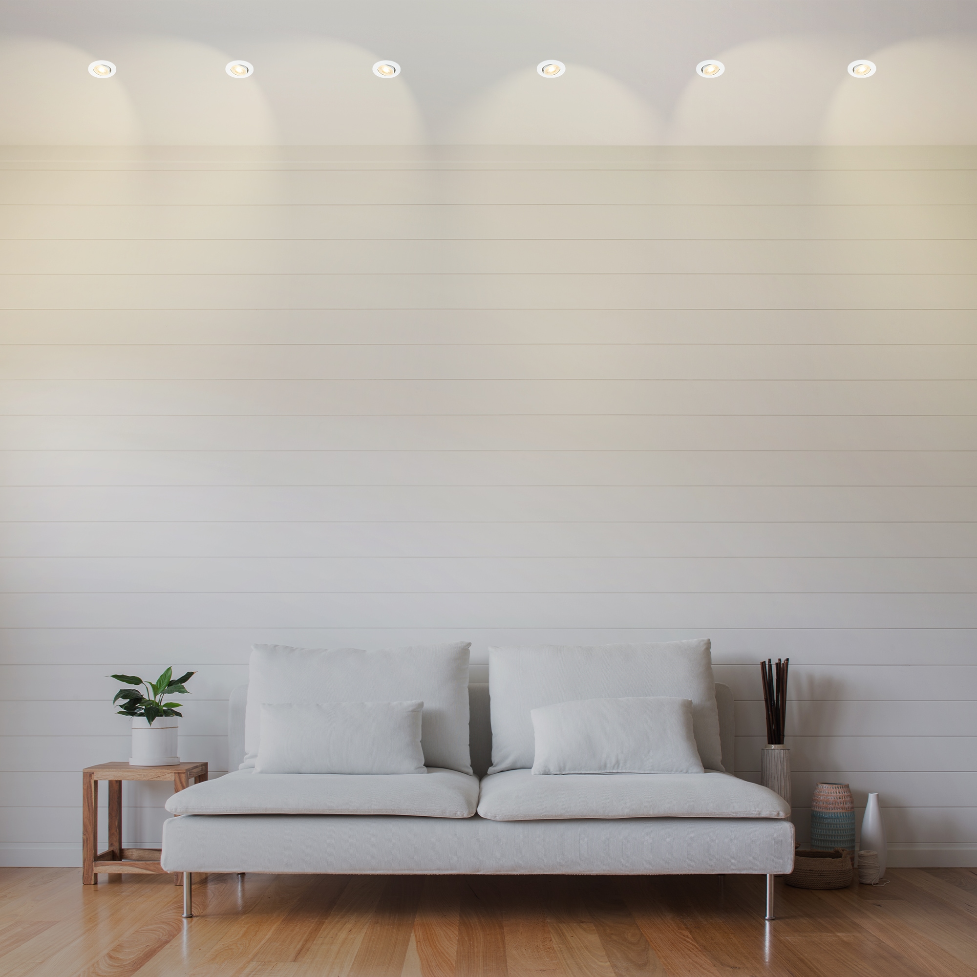 Briloner Leuchten LED Einbauleuchte »BESI« LED-Board 6 Stk. Warmweiß Einbauleuchten 8 x 3,2 cm Weiß 5 W Wohnzimmer Schlafzimmer 6er-Set
