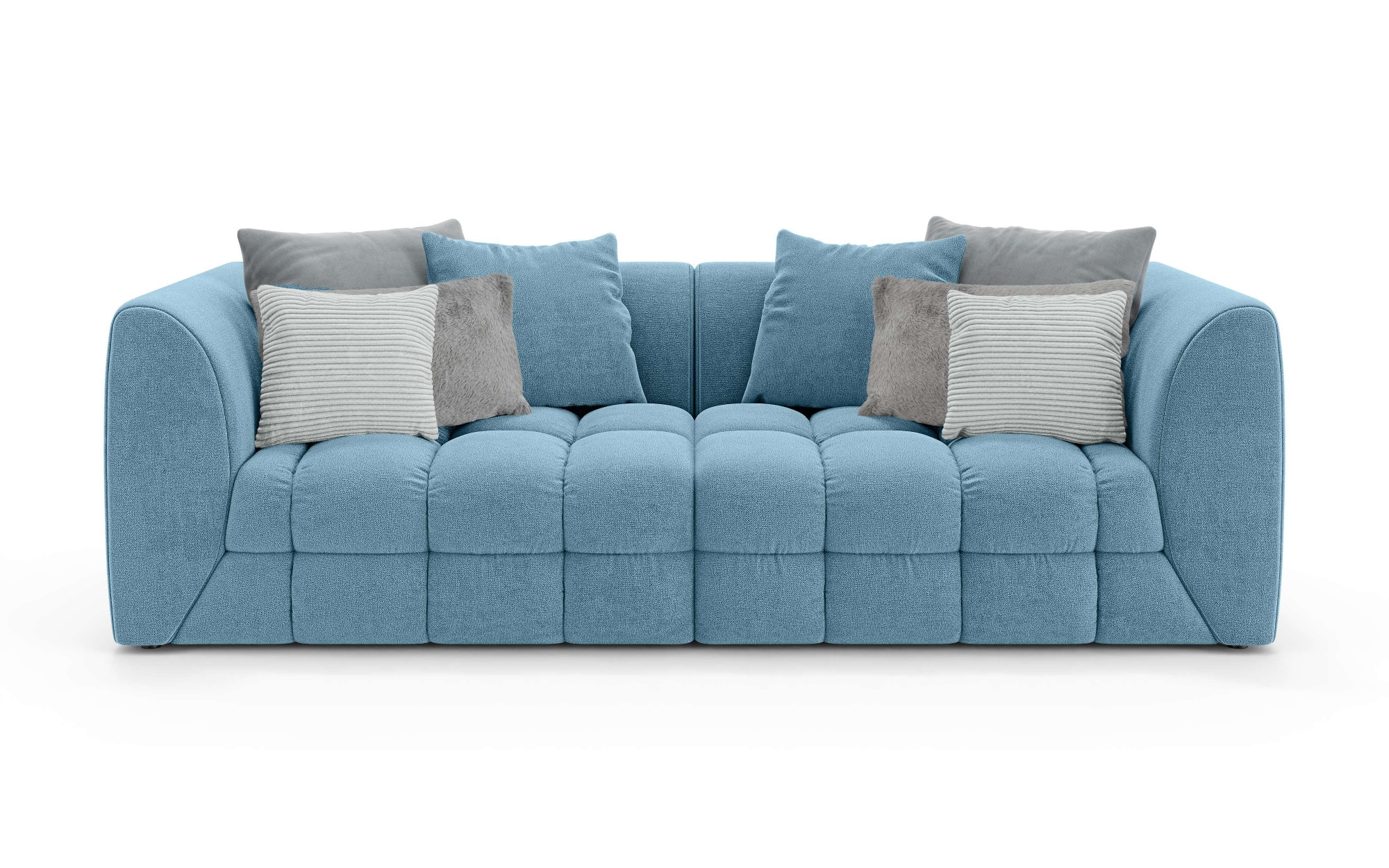 s.Oliver Big-Sofa »COBBO 3-Sitzer Design-Sofa Bubble-Optik, Maße B/T/H: 259/126/104 cm«, mit vielen Kissen, moderne Steppung und hoher Sitzkomfort