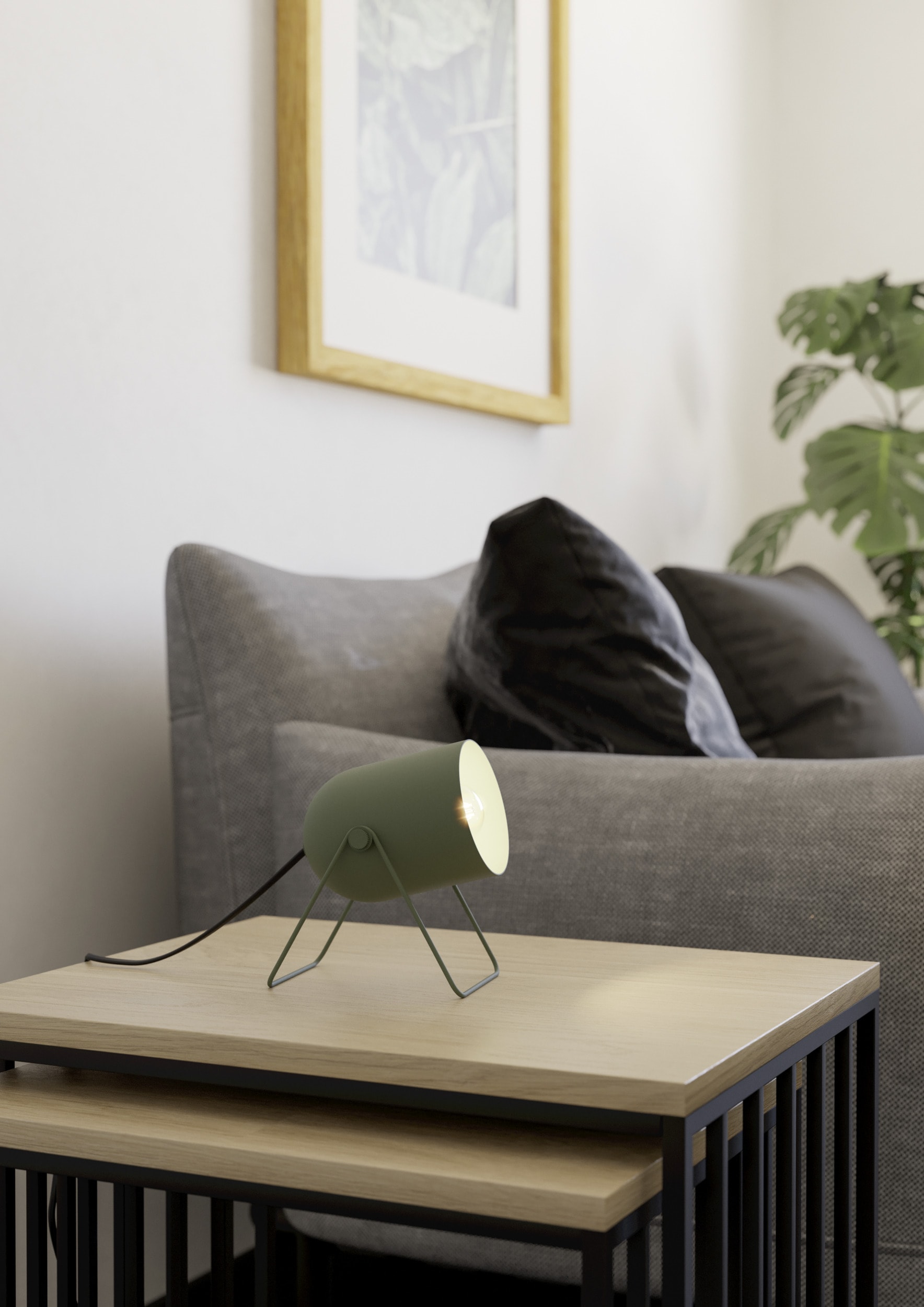 EGLO Tischleuchte »TILSTON Tischlampe - Stahl - E14 - 1X8W - IP20« E14 1 Stk. Nachttischlampe, Leselampe, Wohnzimmerlampe, L12,5 x B10,8 x H14,5 cm