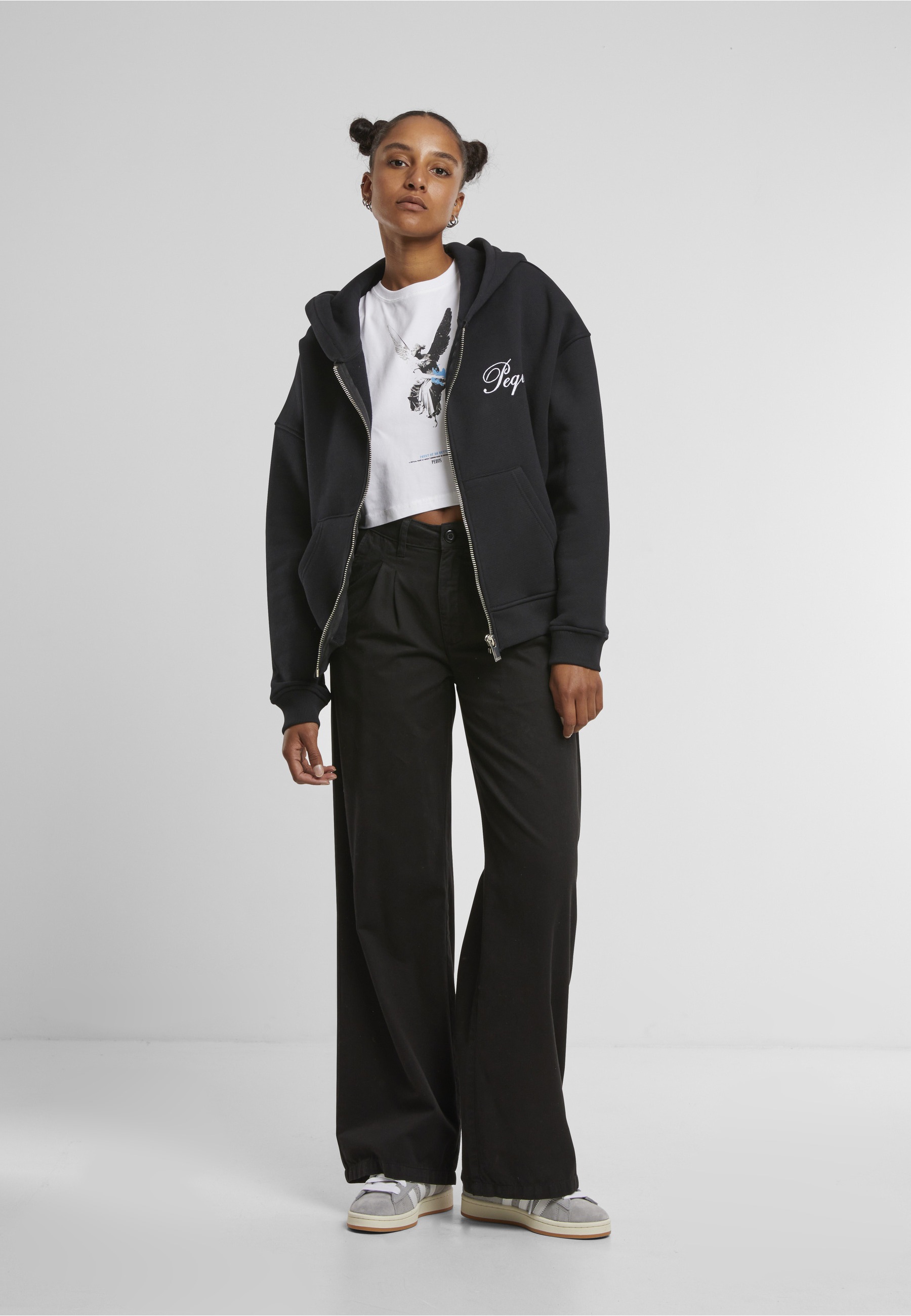 PEQUS Kapuzensweatshirt »PEQUS PEQUS Cropped Handwritten Logo Zip Hoodie«
