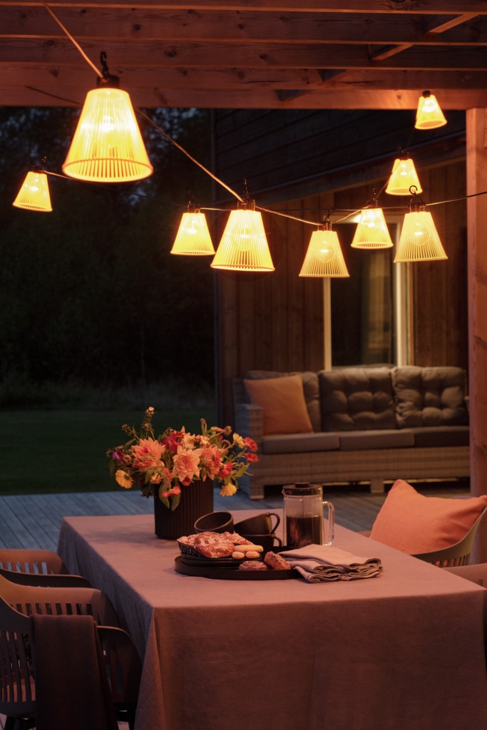 KONSTSMIDE LED-Lichterkette, 10 klare Birnen / bernsteinfarbene Dioden