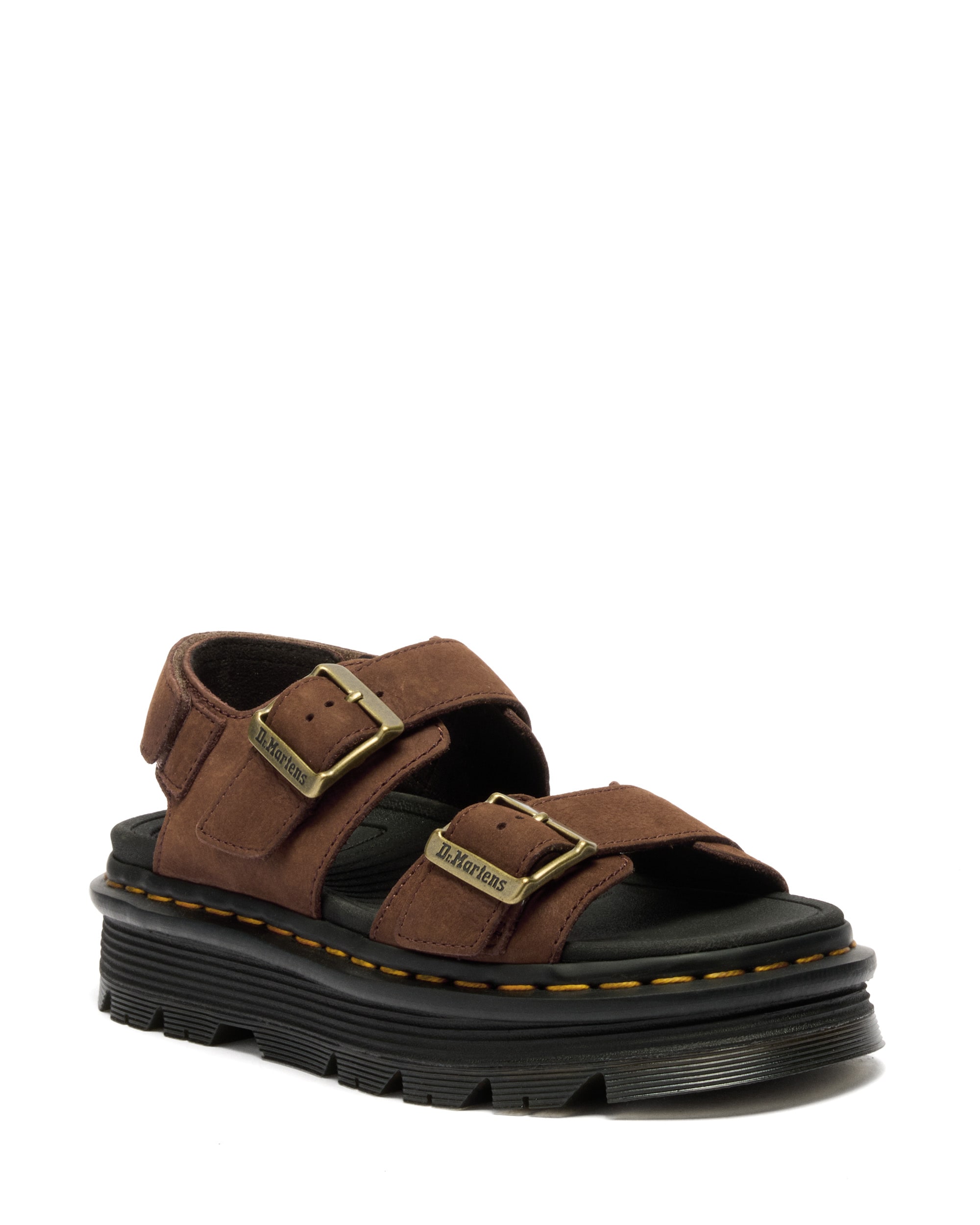 DR. MARTENS Damen Sandale "Zebzag", Gr. 37braun, Leder, Schuhe, Plateau, Sandalette, Sommerschuh mit typisch gelber Rahmennaht