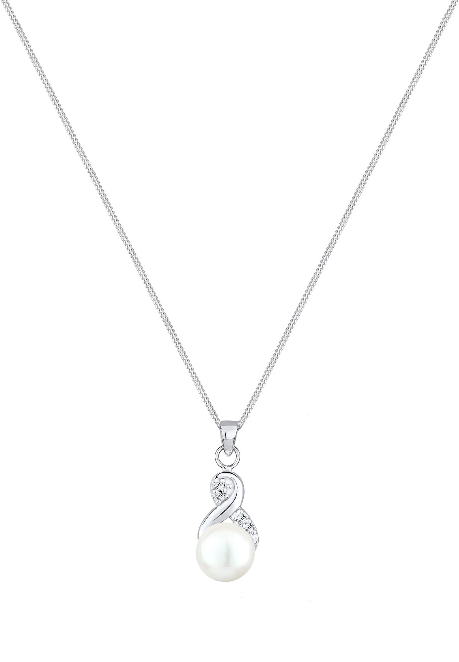 Elli Perlenkette »Infinity Kristalle Süßwasserzuchtperle 925 Sterling Silber«