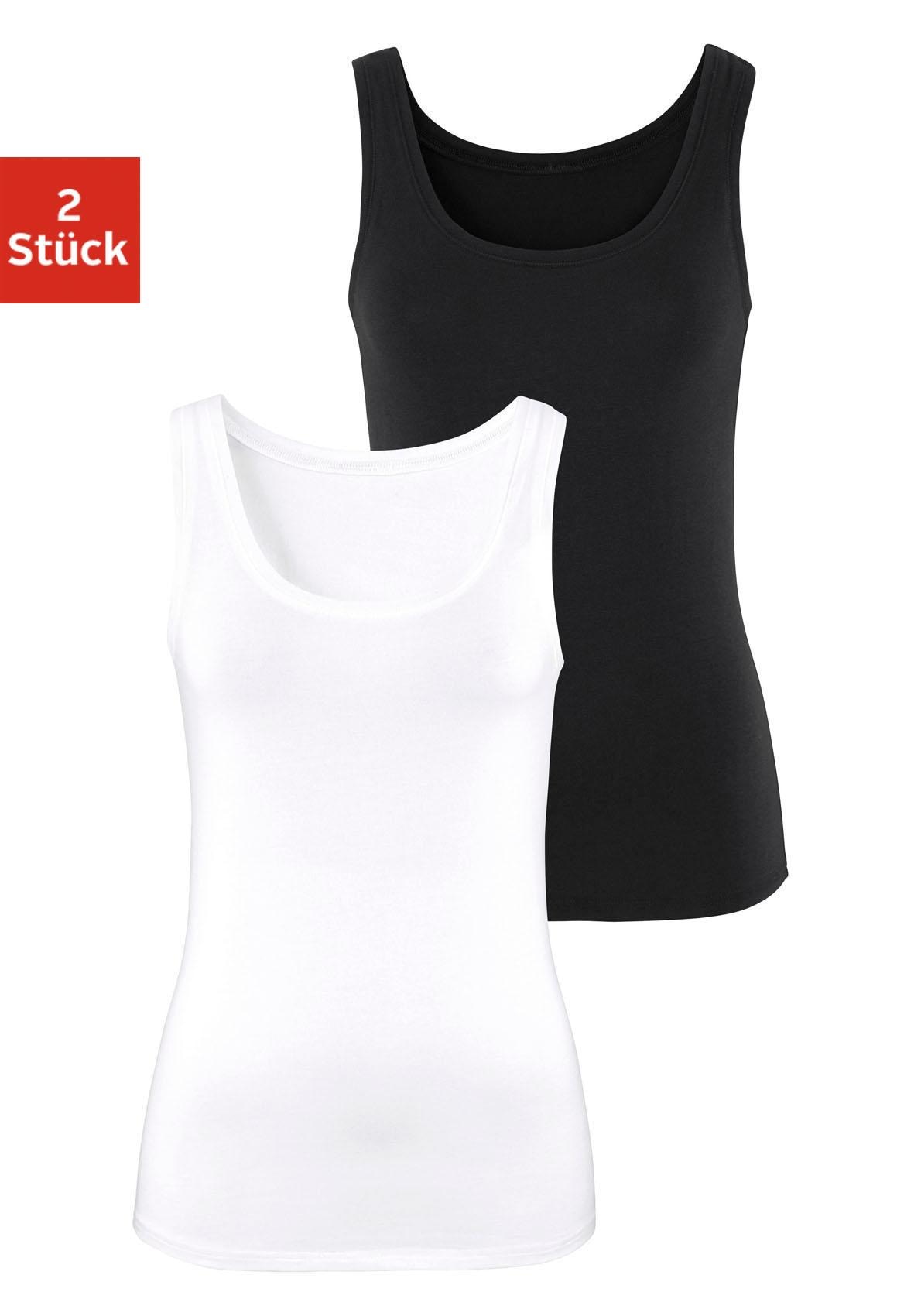 Vivance Tanktop "aus luftiger Baumwoll-Qualität" 2er-Pack, aus elastischer Baumwoll-Qualität, sommerlich leicht