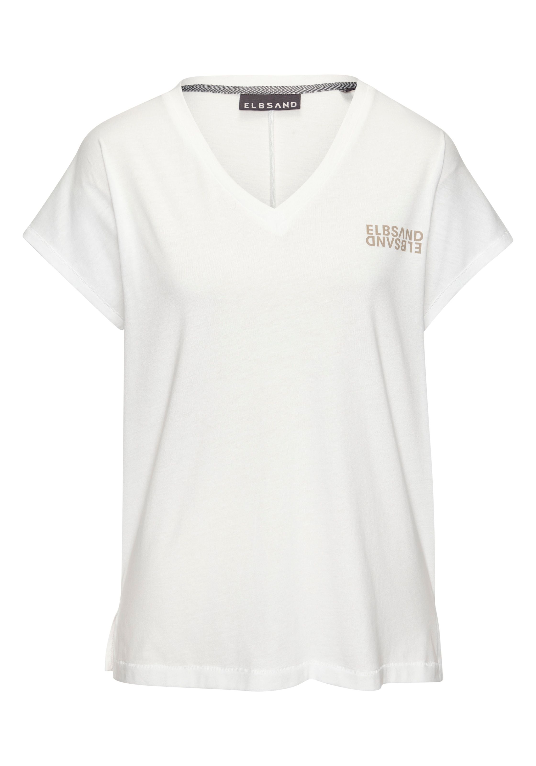 Elbsand V-Shirt, mit Logoprint, Kurzarmshirt, Basic