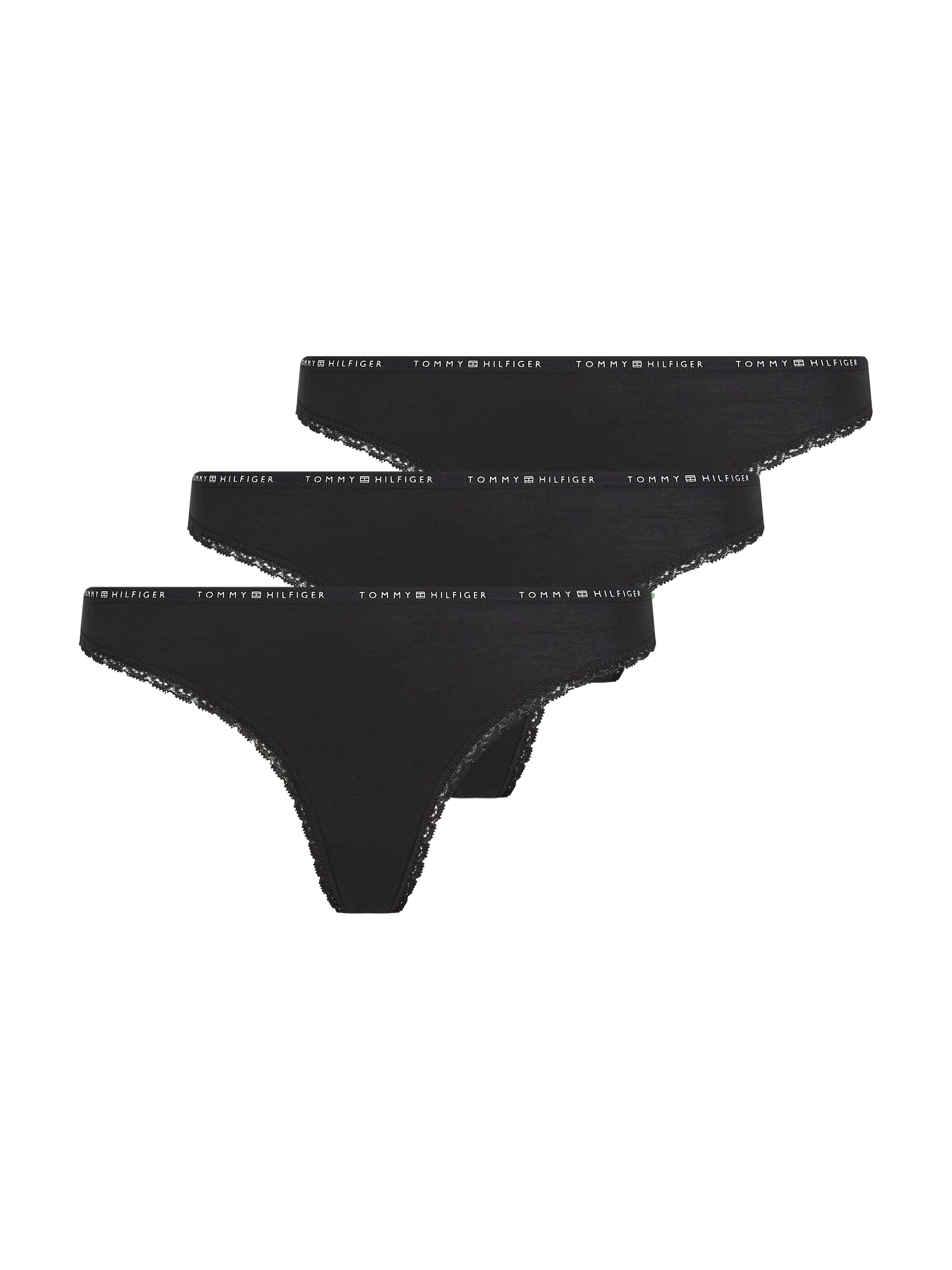 Tommy Hilfiger Underwear Tanga "3 PACK LACE THONG", (Packung, 3 St., 3er), mit Spitzenkante