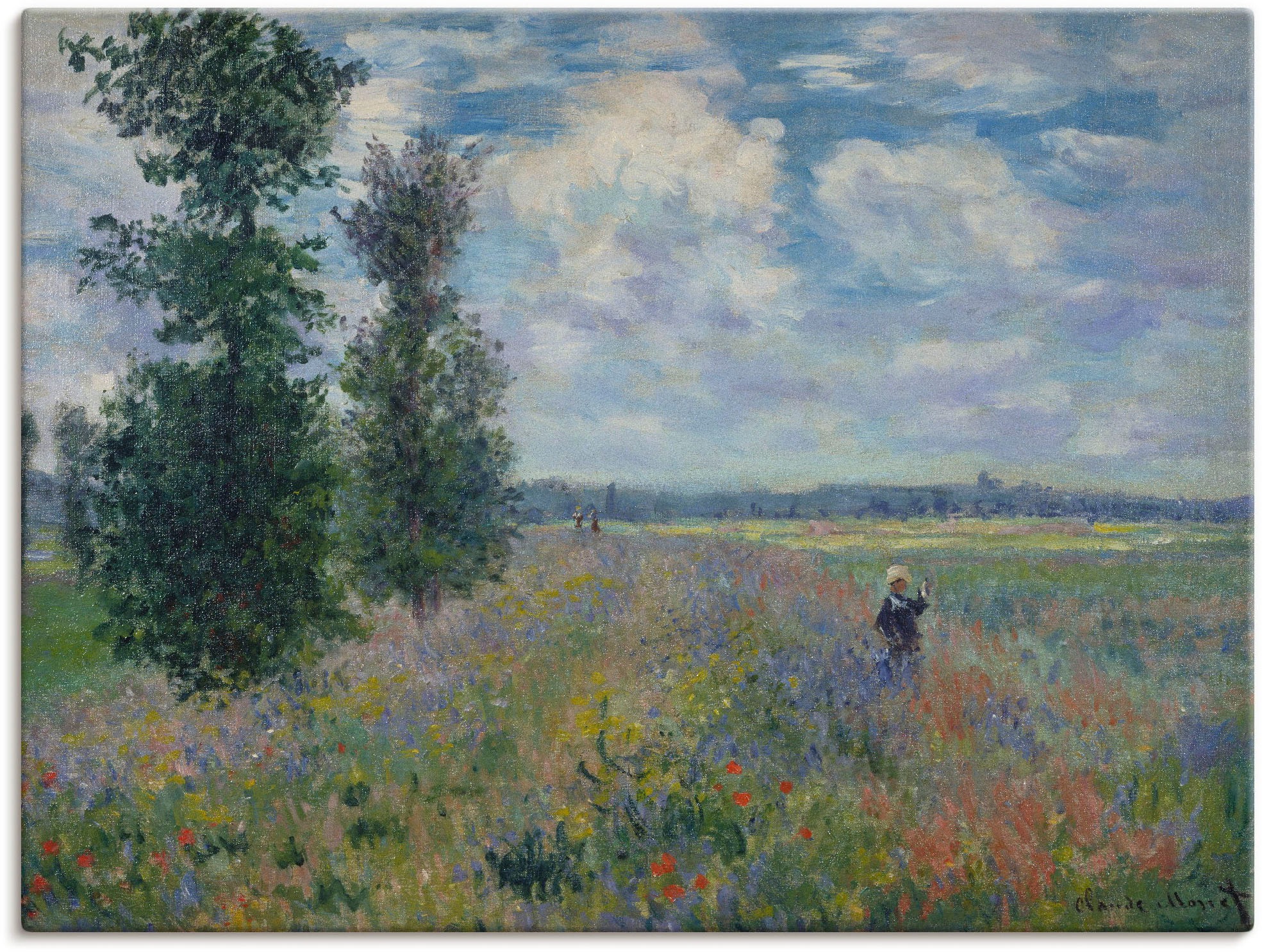 Artland Leinwandbild "Les Coquelicots environs de Argenteuil", Blumenwiese, (1 St.), auf Keilrahmen gespannt