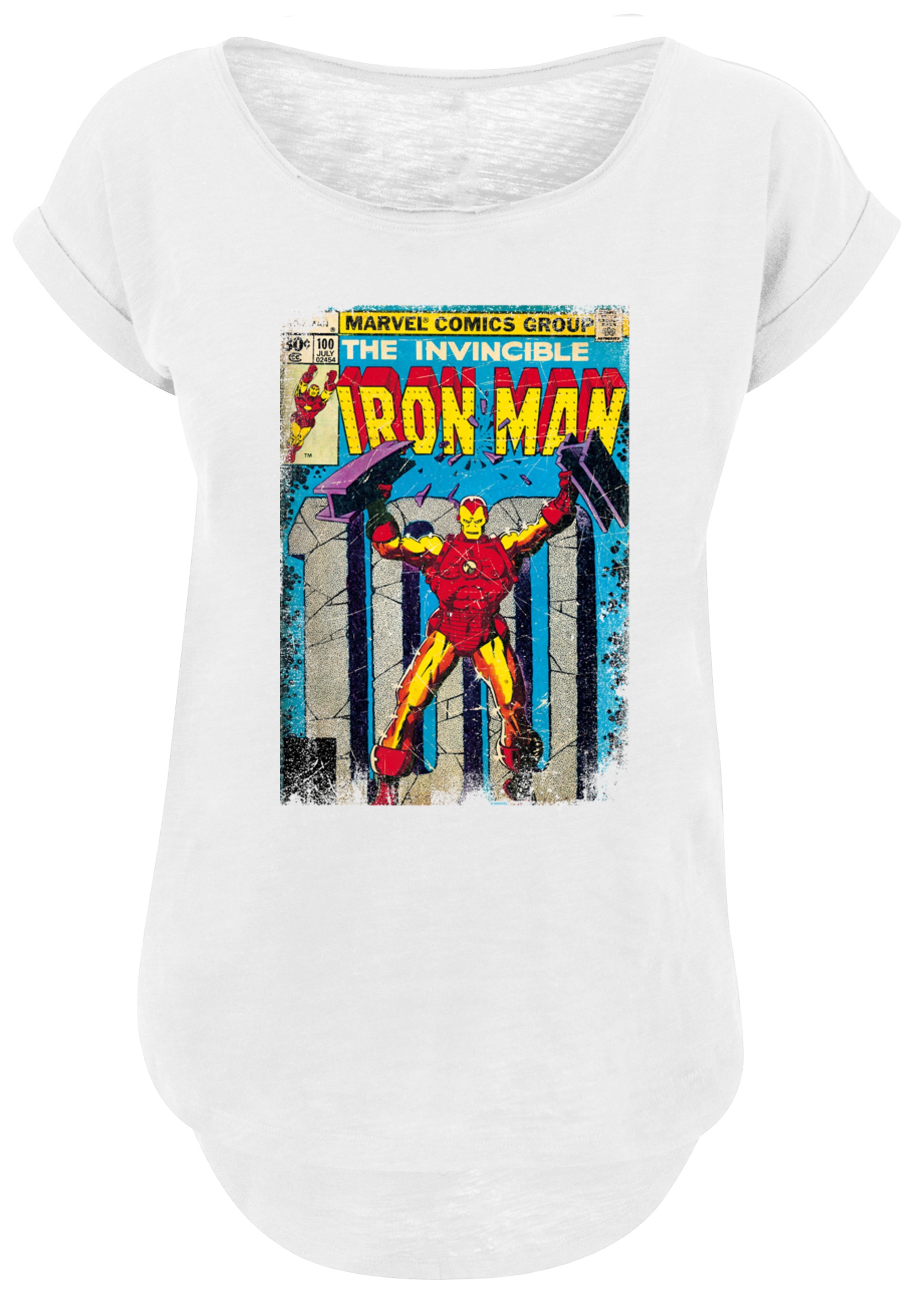 F4NT4STIC T-Shirt »Marvel Iron Man Cover«, Damen,Premium Merch,Lang,Longshirt,Logo Print