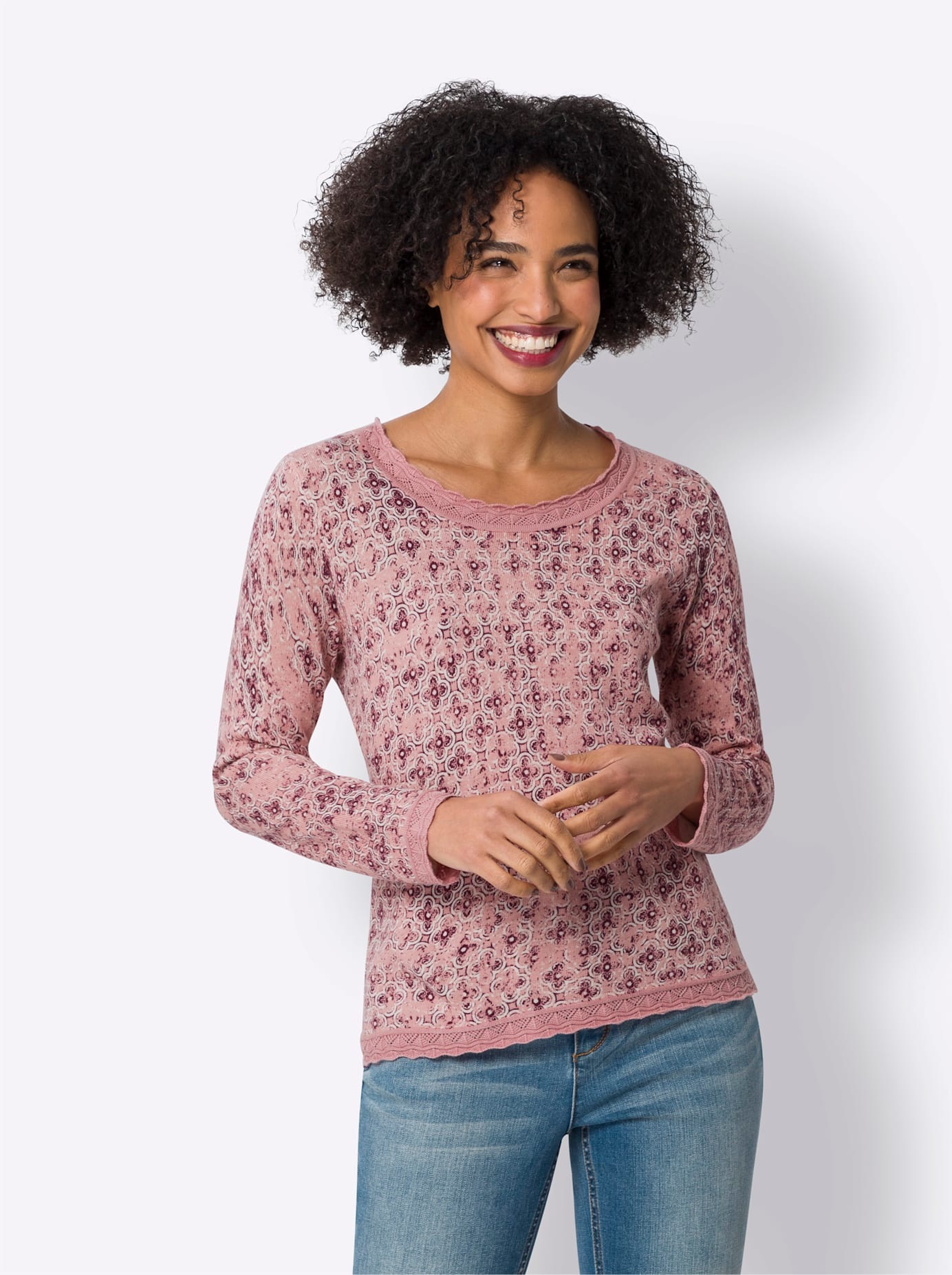 heine Strickpullover "Druck-Pullover" günstig online kaufen