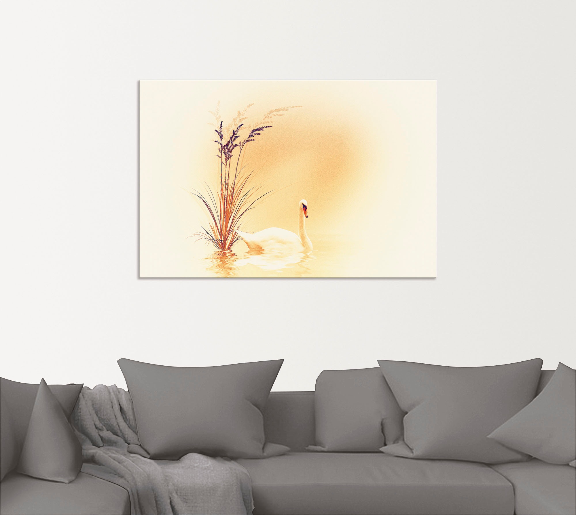 Artland Wandbild »Weisser Schwan«, Vögel, (1 St.), als Alubild, Outdoorbild, Leinwandbild in verschied. Größen
