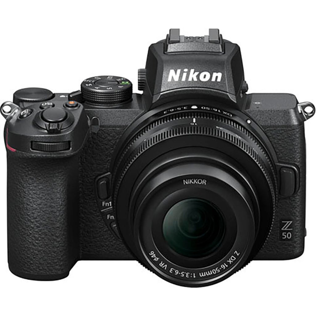 Nikon Systemkamera »Z 50 mit dem Objektiv NIKKOR Z DX 16-50 mm 1:3.5-6.3«, Weitwinkelzoom-Objektiv NIKKOR Z DX 16-50 mm 1:3.5-6.3, 21,51 MP, Bluetooth-WLAN (Wi-Fi)