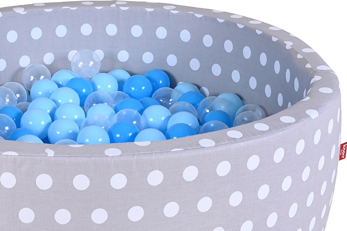 Knorrtoys® Bällebad »Soft, Grey White Dots«, mit 300 Bällen soft Blue/Blue/transparent; Made in Europe