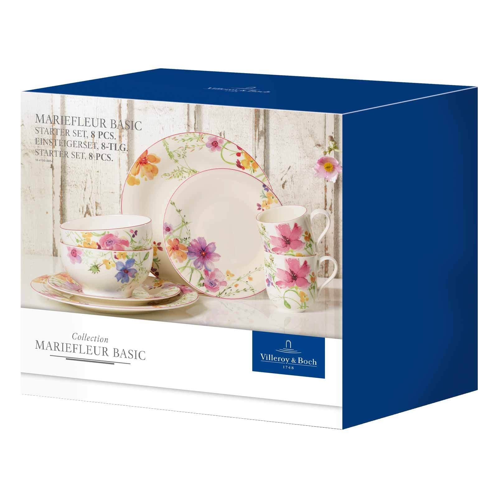 Villeroy & Boch Geschirr-Set »Kombi-Set Mariefleur Basic 8er Set bunt« Spülmaschinengeeignet, Mikrowellenfest