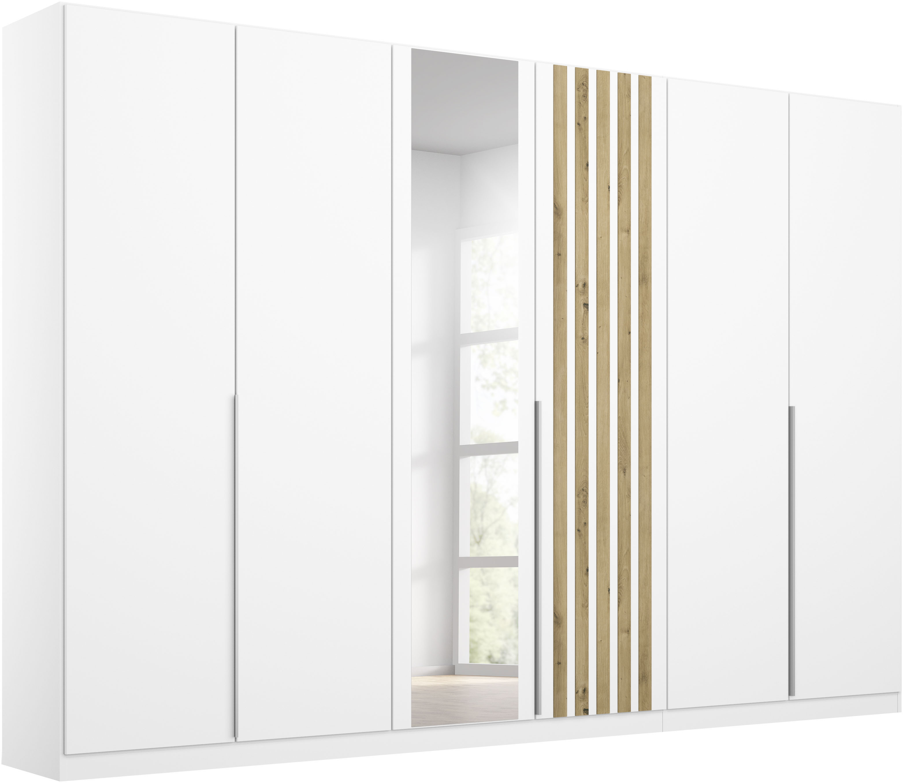 rauch "Kleiderschrank Schrank Garderobe Breiten 181/226/271 cm LAMELLA" 3 verschiedene Ausstattungen BASIC/CLASSIC/PREMIUM (inkl. SOFT-CLOSE), elegante Lamellen-Auflage in 3D Akustikpaneel Optik MADE IN GERMANY