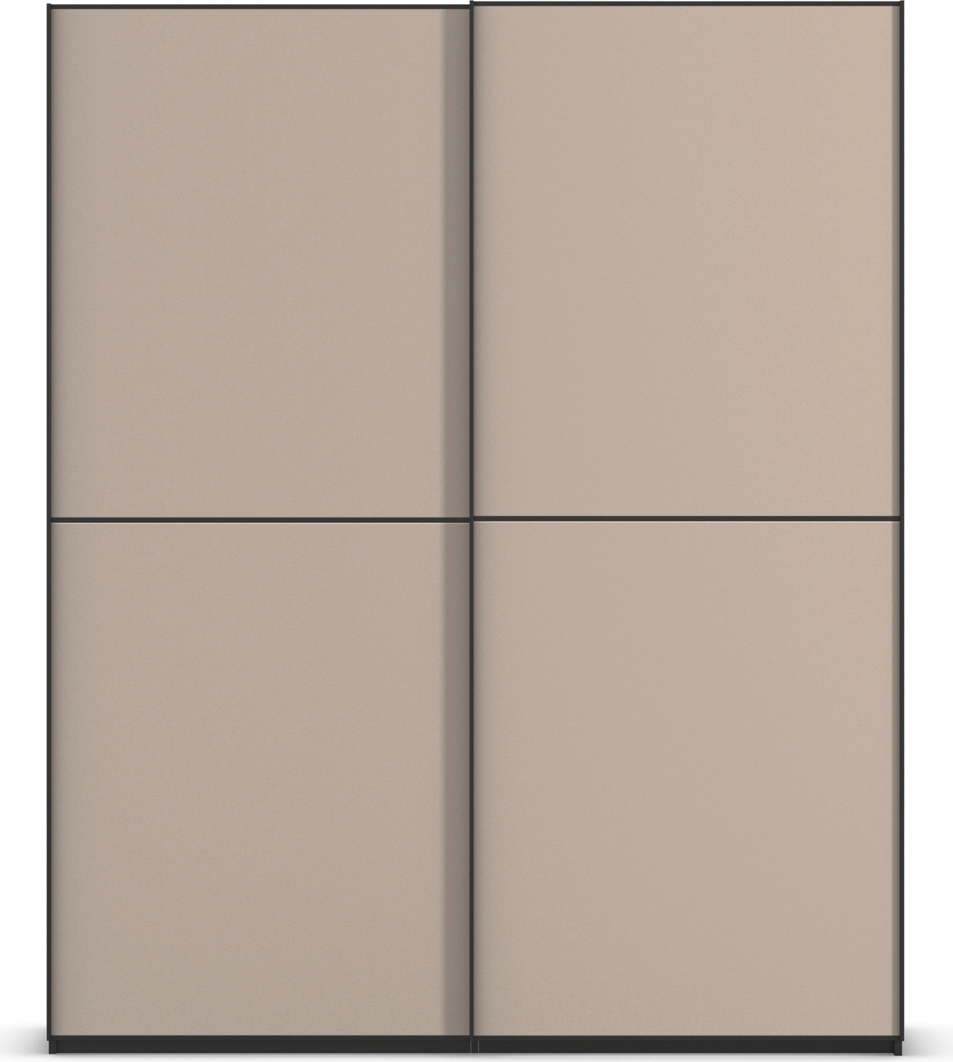 rauch Schwebetürenschrank »Kleiderschrank Schrank Garderobe Schlafzimmerschrank SCALE-DUO«, edle zweigeteilte Türen Glas-Front mit 3 Zierleisten MADE IN GERMANY